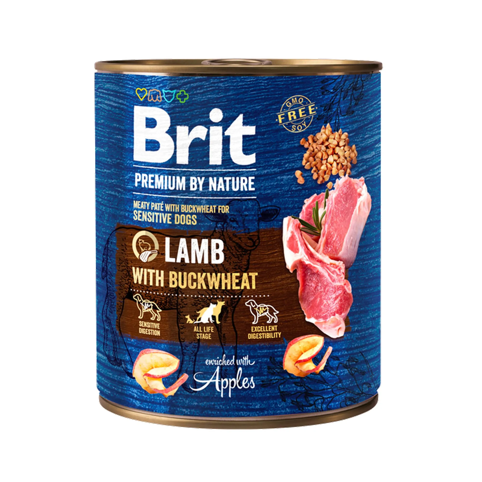 Brit Premium Cibo Umido per Cani, Agnello con Grano Saraceno, 6 x 800 g - immagine 2