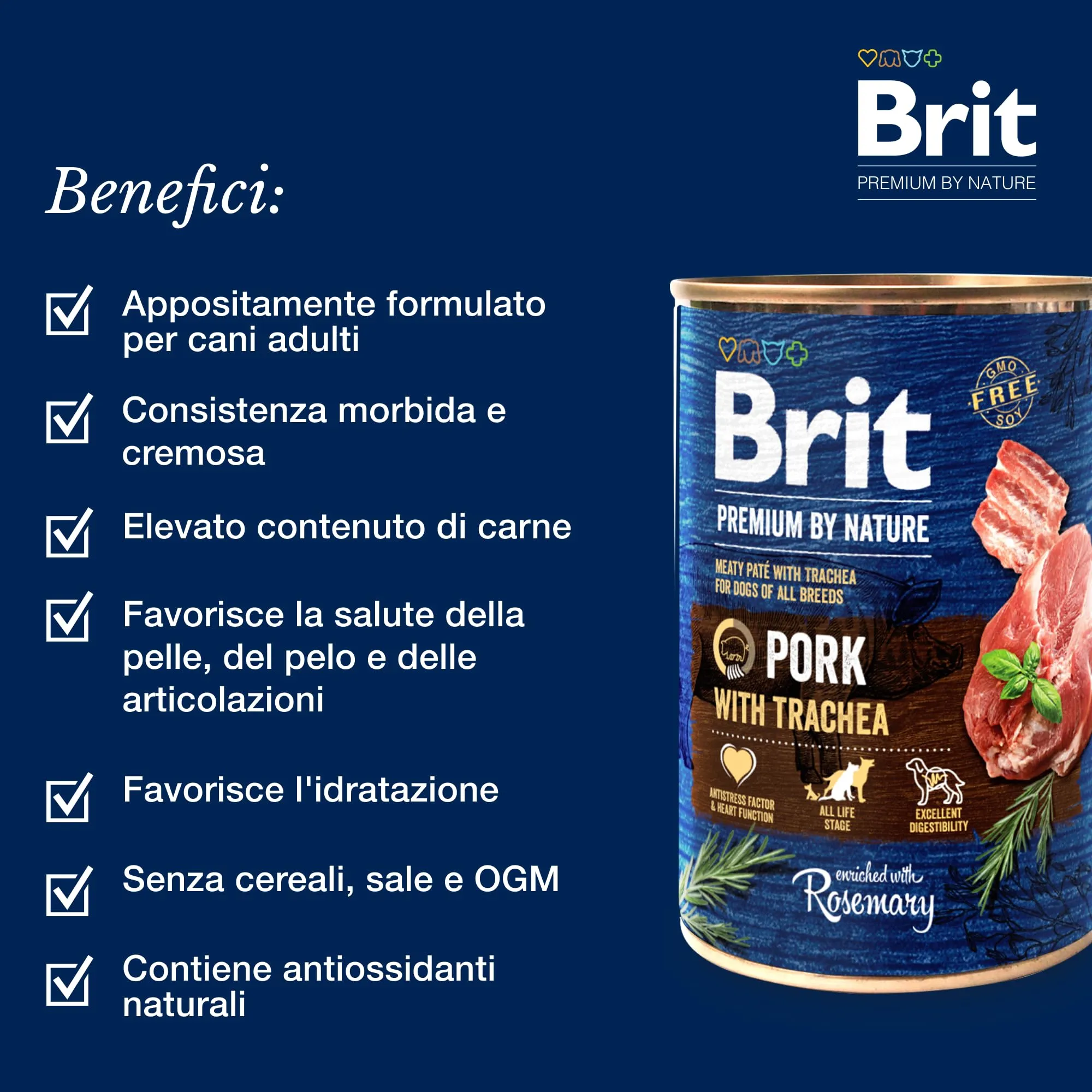 Brit Premium Cibo Umido per Cani, Maiale con Trachea, 6 x 400 g - immagine 3