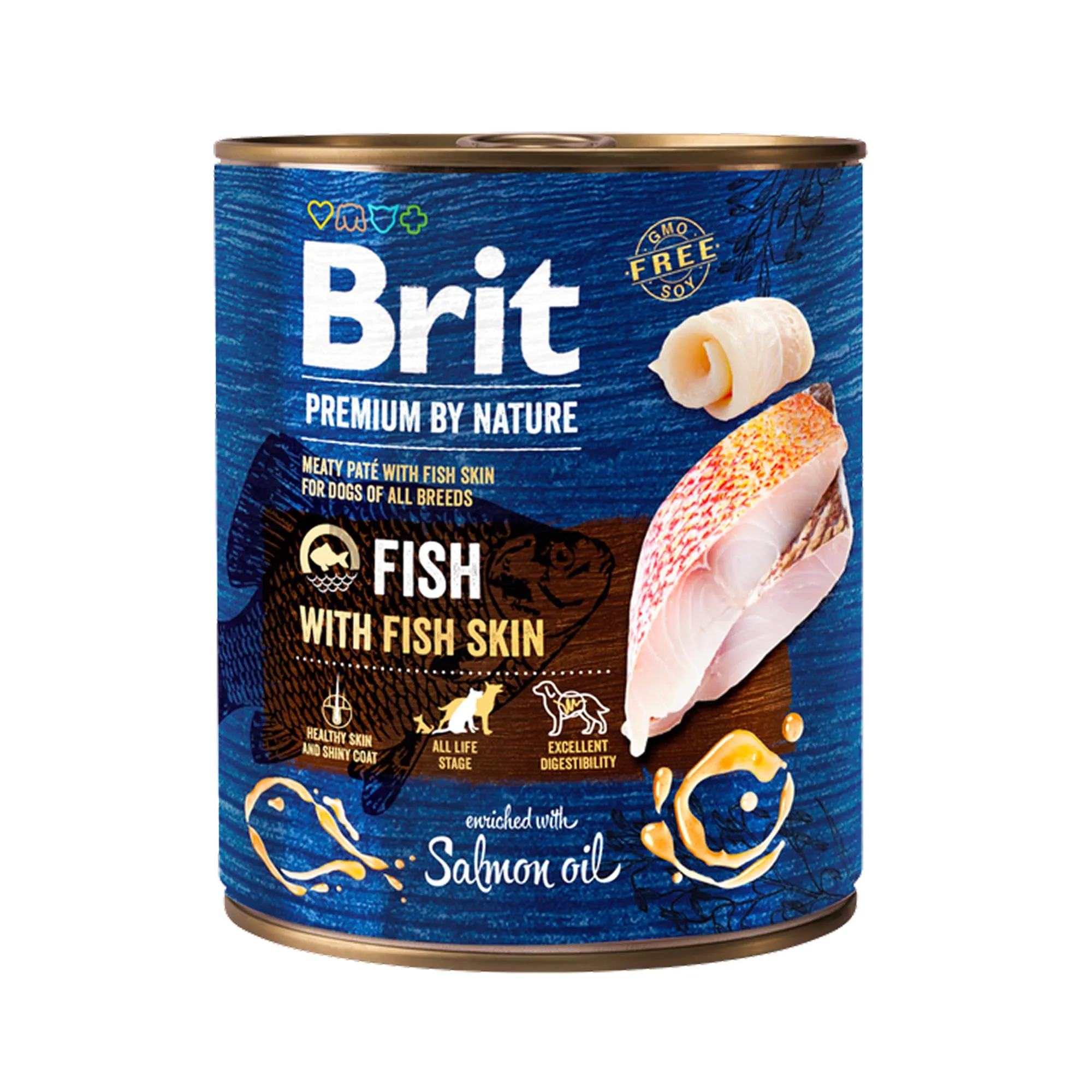 Brit Premium Cibo Umido per Cani, Pesce con Pelle di Pesce, 6 x 800 g - immagine 2