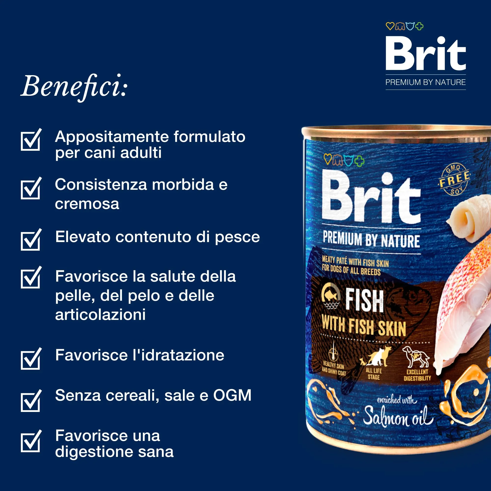 Brit Premium Cibo Umido per Cani, Pesce con Pelle di Pesce, 6 x 800 g - immagine 3