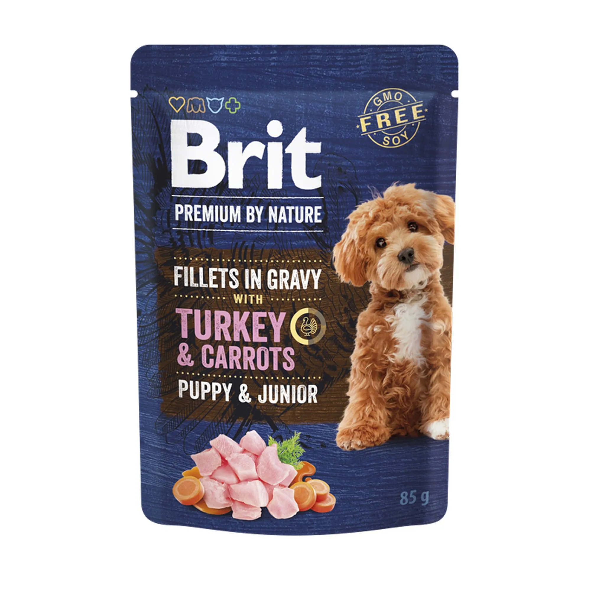 Brit Premium Cibo umido per Cuccioli, Filetti di Tacchino e Carote, 24x85 g - immagine 2