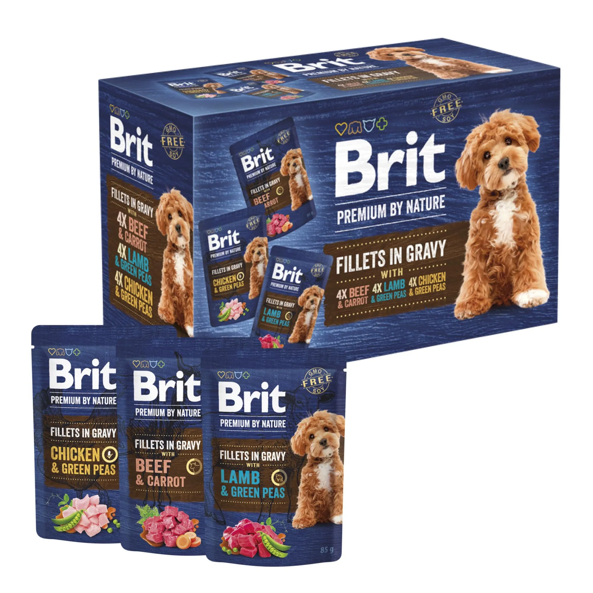 Brit Premium Cibo Umido per Cani, Filetti in Salsa, Multipack, 12 x 85 g - immagine 1