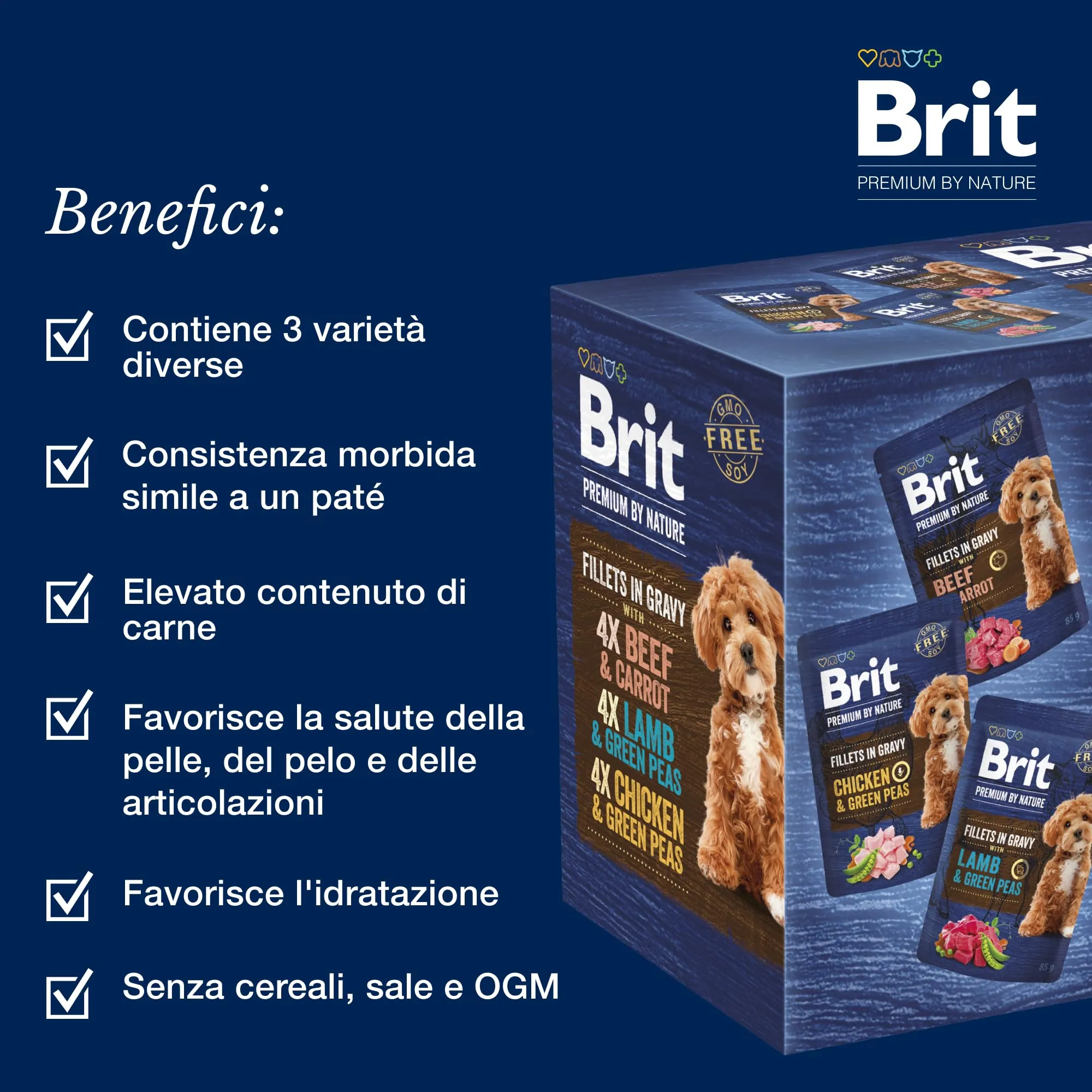 Brit Premium Cibo Umido per Cani, Filetti in Salsa, Multipack, 12 x 85 g - immagine 3