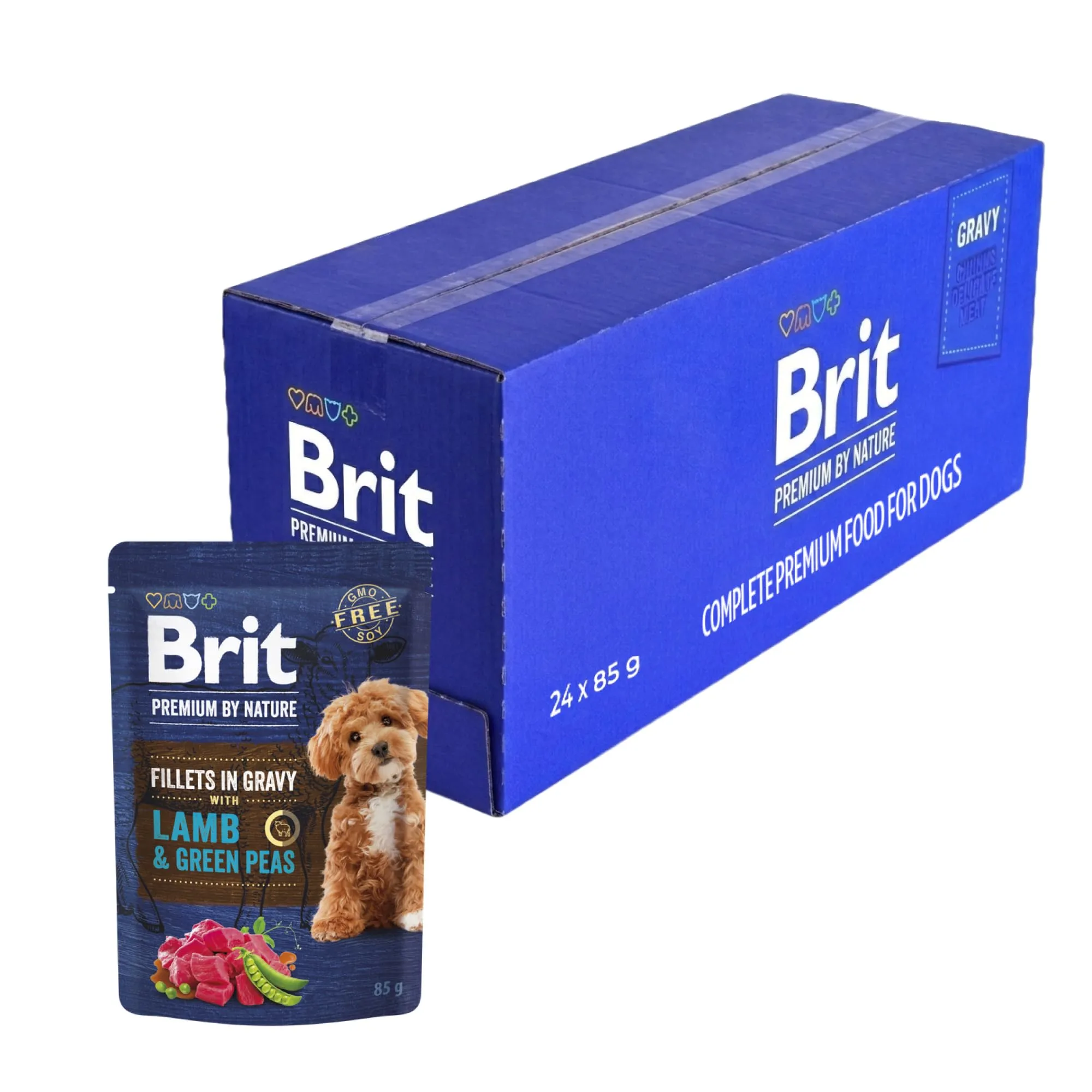 Brit Premium Cibo Umido per Cani, Filetti di Agnello e Piselli, 24 x 85 g - immagine 1