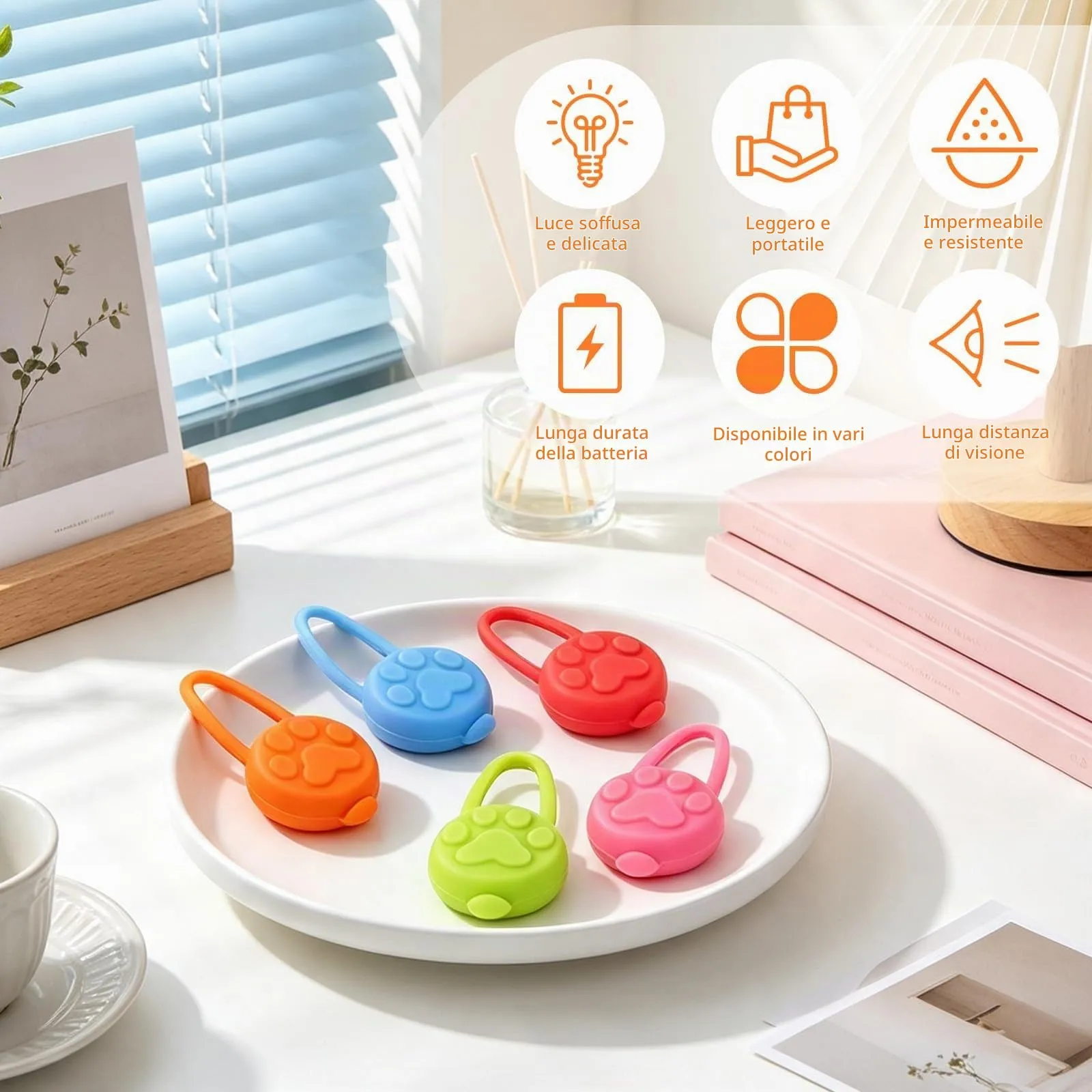 iPobie 5 pz Ciondolo Luminoso Cane, Collare di Sicurezza per Cane in Silicone LED Pendente Luminoso Lampeggiante per Corridori Passeggiate Notturne - immagine 4