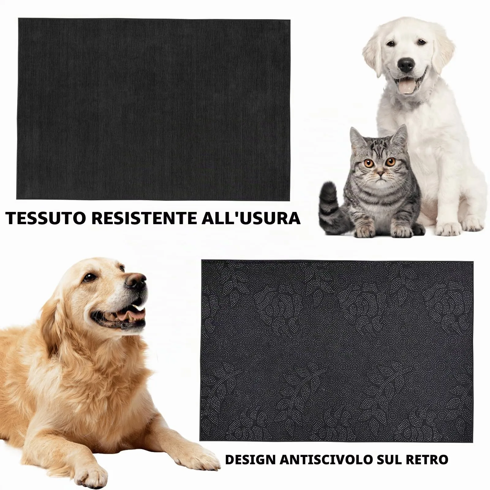 Ciotola per cani in acciaio inox con tappetino - Fondo in gomma EVA antiscivolo, ciotola per cibo e acqua per cani e gatti - Lavabile in lavastoviglie - immagine 5