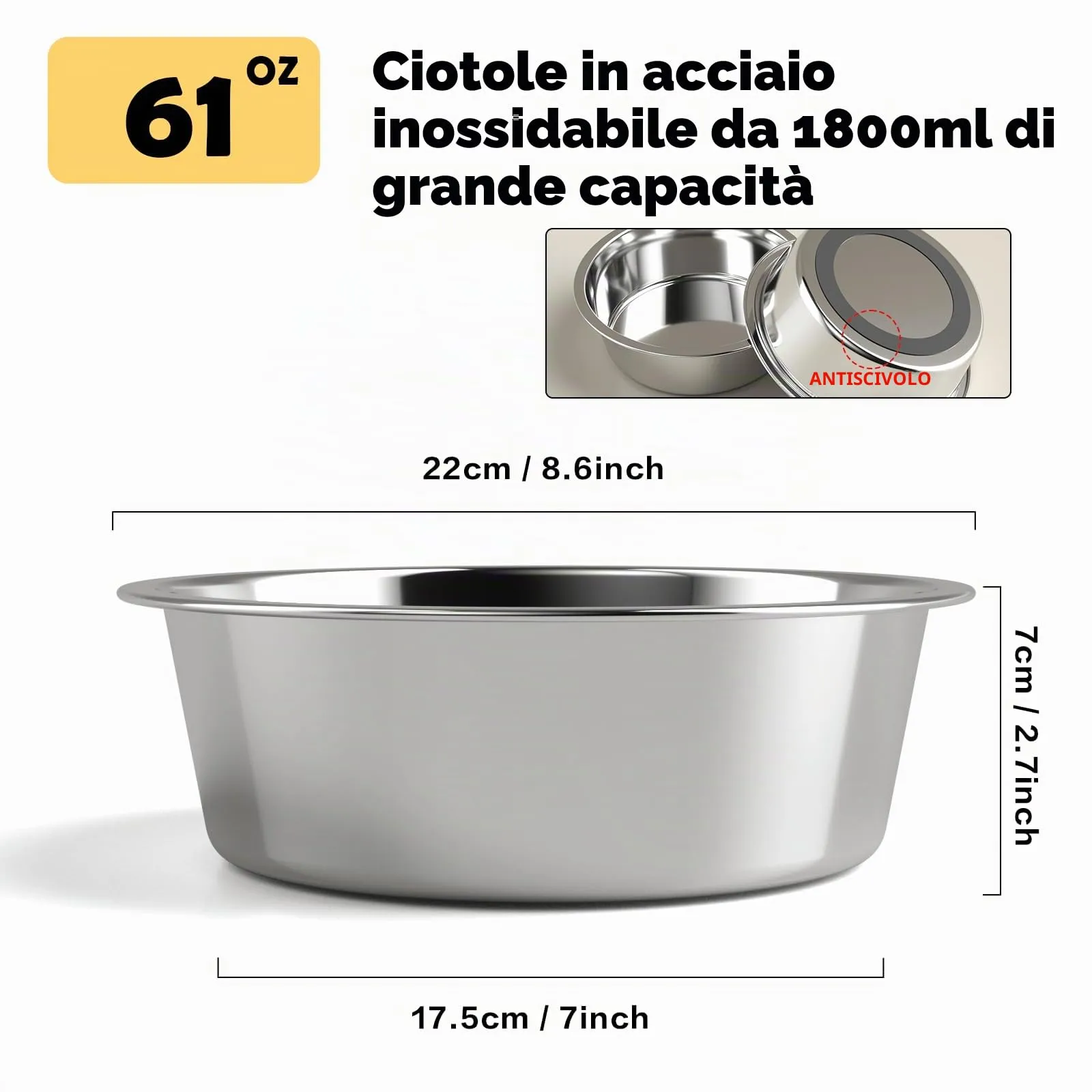 ADENGL Supporto rialzato per ciotole per cani di taglia media e grande, ciotola per cibo e acqua per animali domestici, supporto per ciotola per cibo per cani alto, regolabile in larghezza 17,8-27,2 - immagine 5