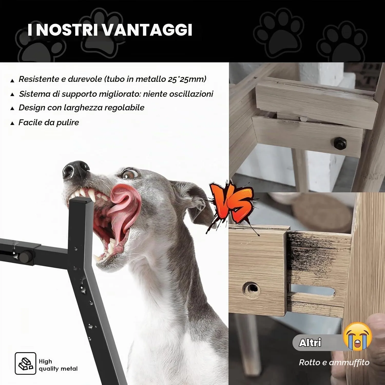 ADENGL Supporto per cani di taglia media, larghezza regolabile rialzata, per ciotole larghe da 7 a 10,6 pollici, supporto singolo ciotola - immagine 4