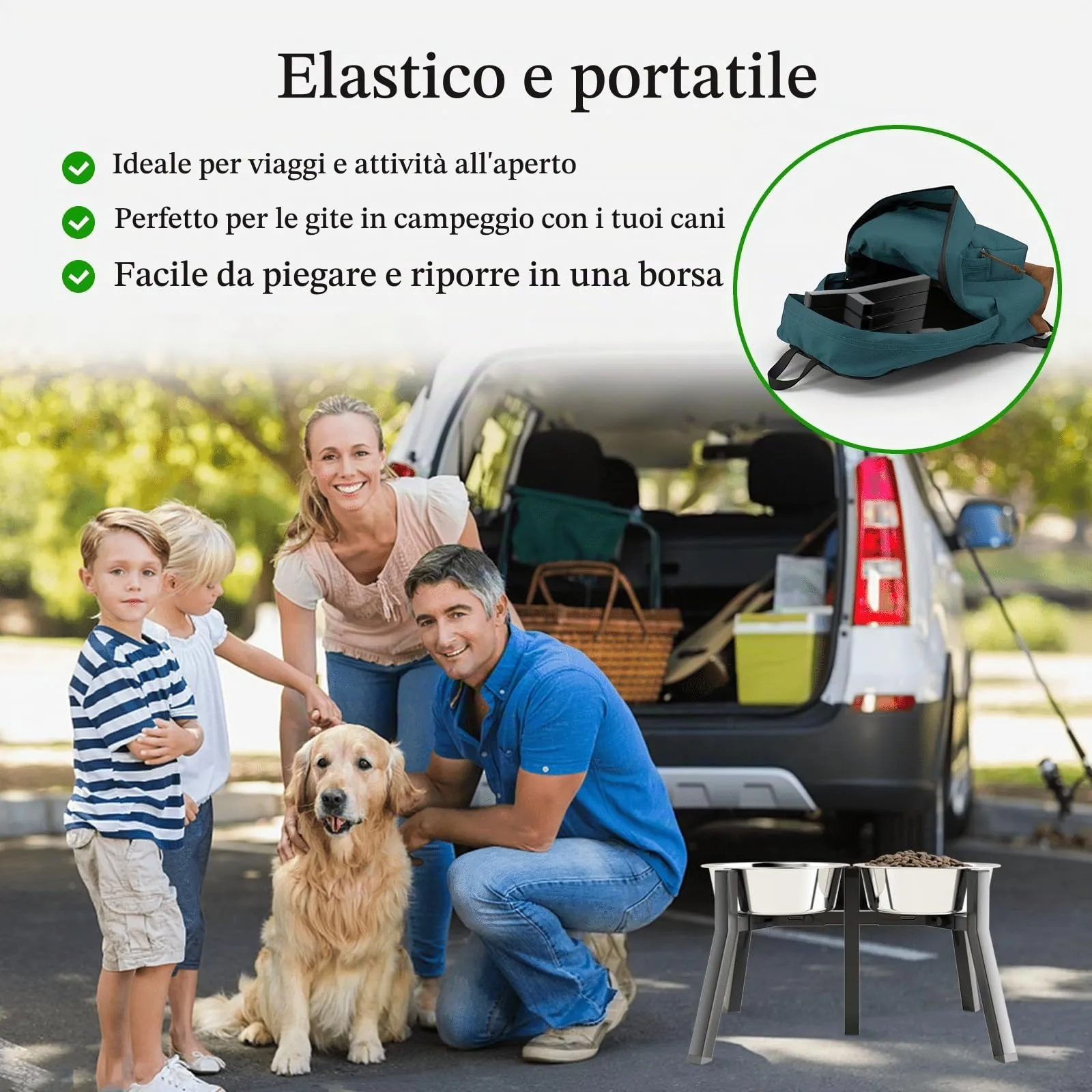ADENGL Supporto per ciotole per cani di taglia media e grande, ciotole sollevate, larghezza regolabile per ciotole per cani da 18 a 27 cm di larghezza, ciotola sollevata per cibo e - immagine 6