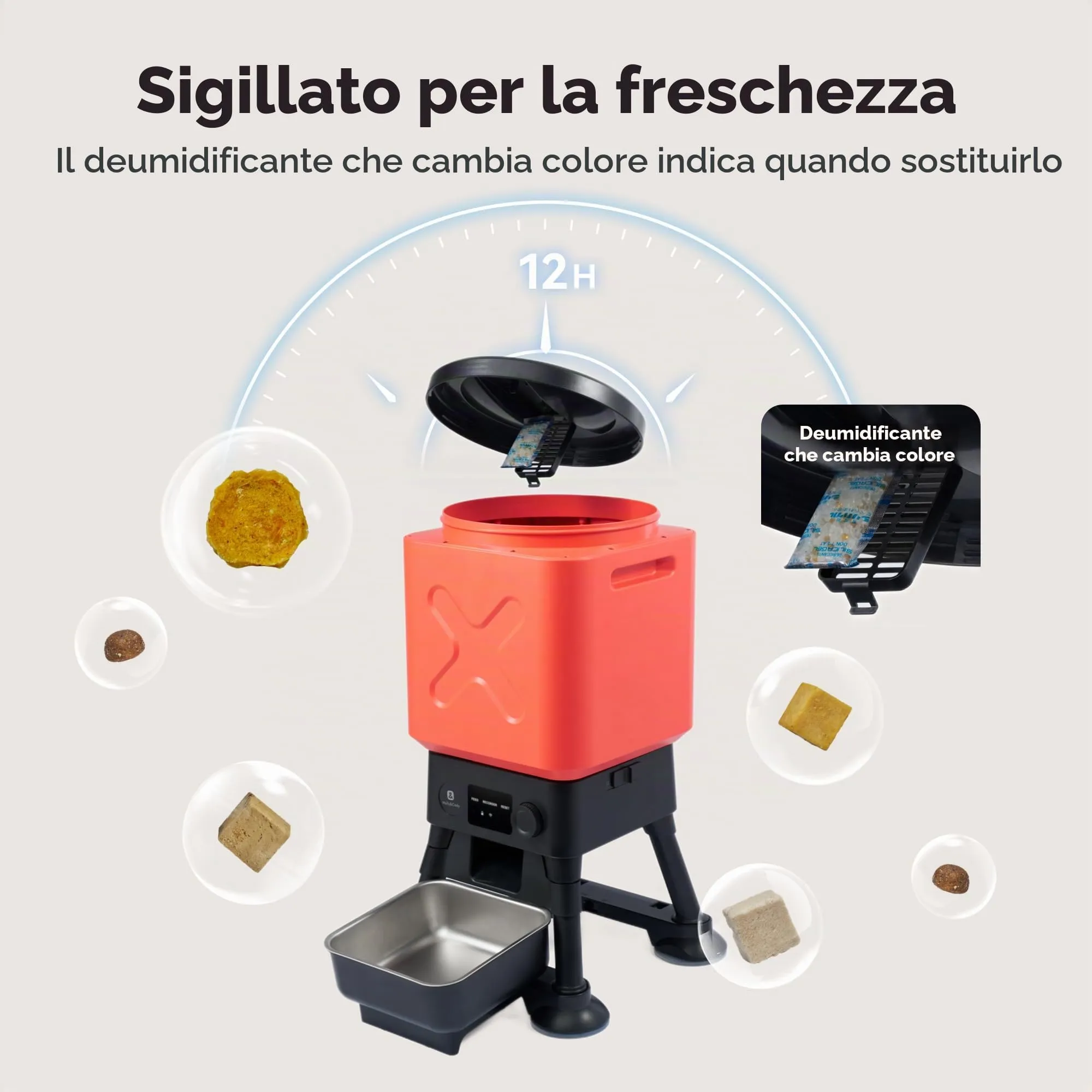 Mangiatoia automatica per cani da 14 l, per cani di taglia grande, capacità extra, anti-blocco, distributore automatico di cibo per cani, doppia alimentazione, ciotola in acciaio inox - immagine 5