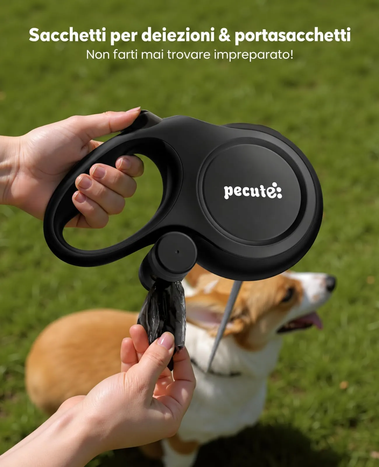 Pecute Guinzaglio per Cani Allungabile 8 metri Per Cani fino a 15-50 kg - immagine 4