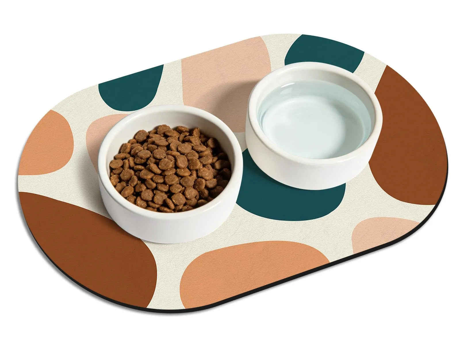 METEOROCK Tappetino Ciotole Gatto Assorbente, 51x30,5 cm Piccolo Tappetino Ciotola Cane Antiscivolo in Colorato, Sottociotola per Cani Adatto per Soggiorno, Giardino - immagine 1
