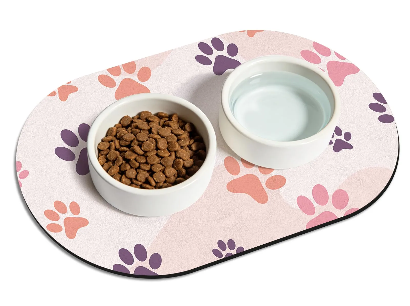 METEOROCK Tappetino Ciotole Gatto, 51x30,5 cm Tappetino Gatto Ciotole Antiscivolo per Cani e Gatti Con Retro in Gomma, Sottociotola Gatti Adatto a Ciotola Singole Regolare - immagine 1