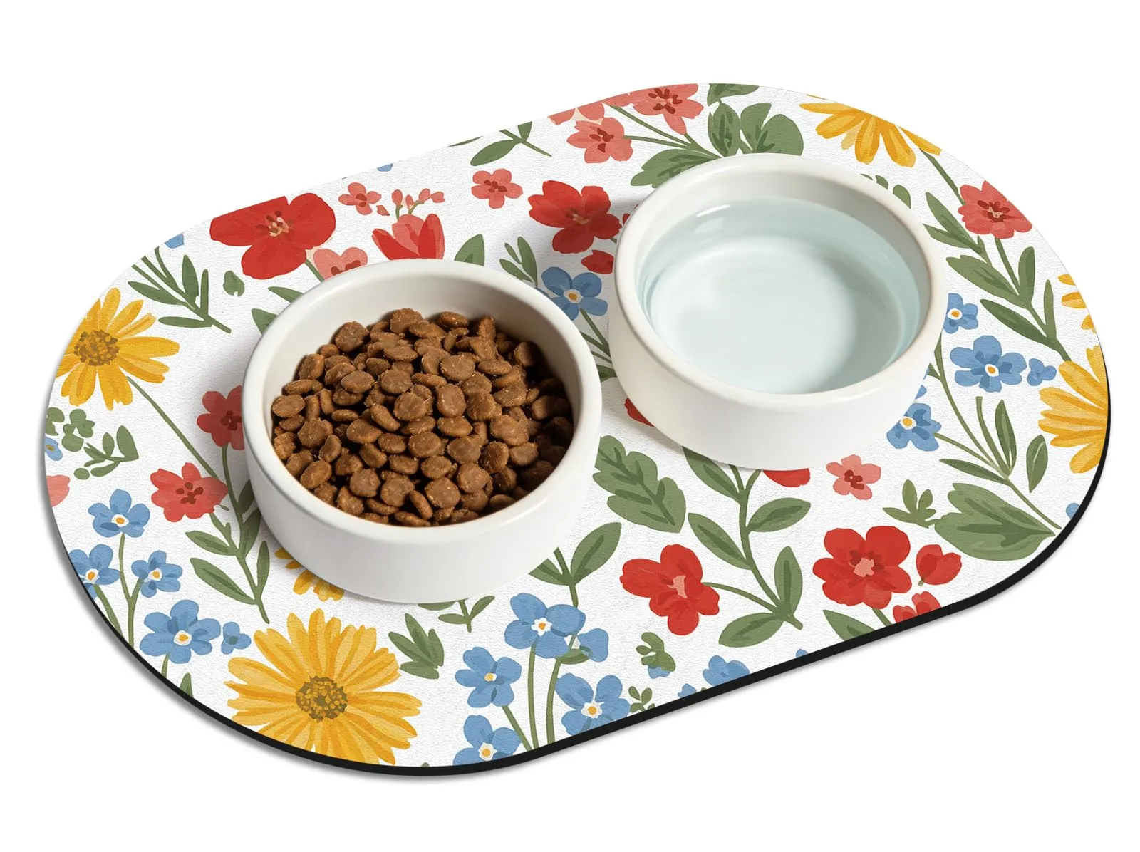 METEOROCK Tappetino Ciotola Cane, 51x30,5 cm Tappetino Sottociotola per Cani Assorbente, Sottociotola Gatto per Alimentazione Animali Domestici Che Evita la Fuoriuscita di Acqua - immagine 1