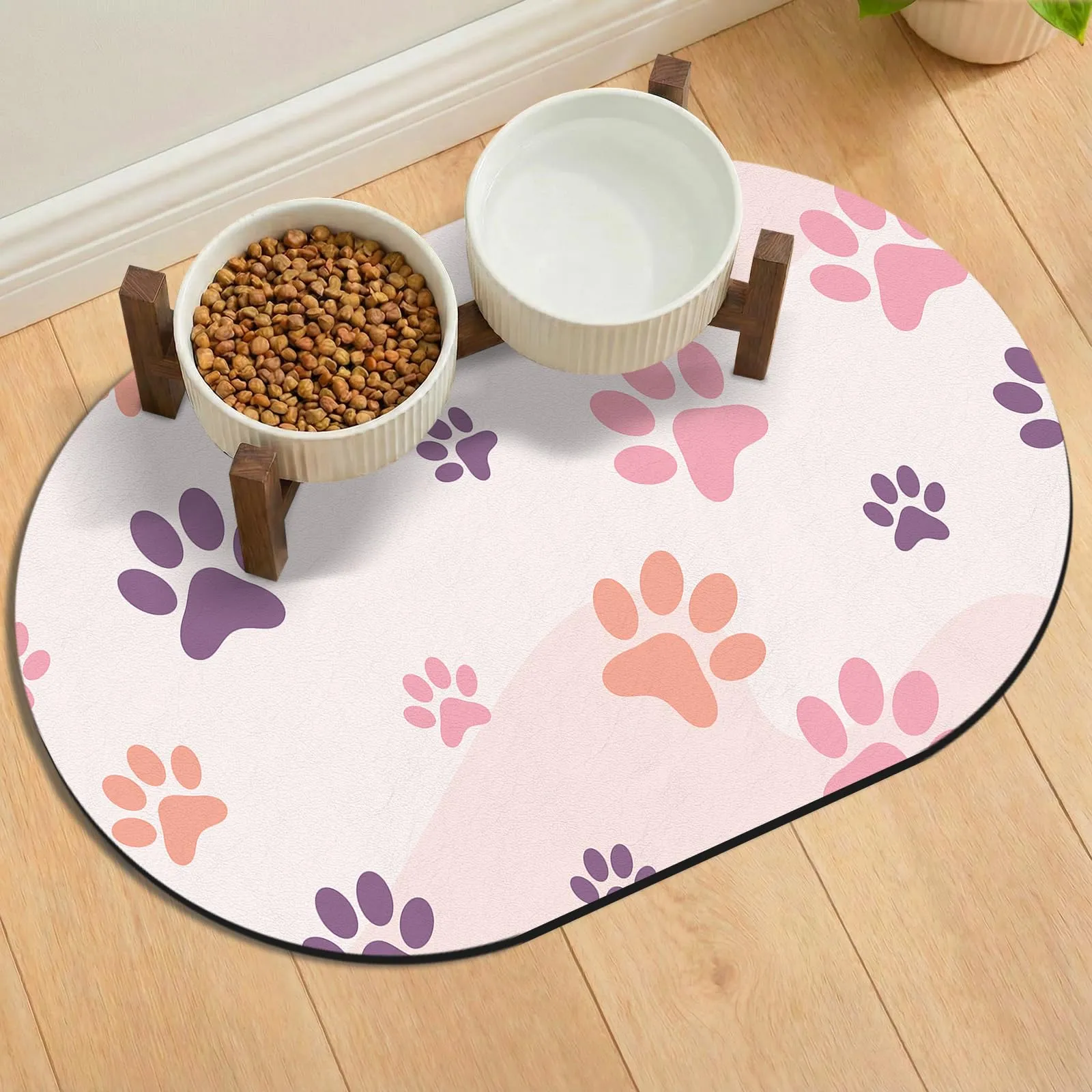 METEOROCK Tappetino Ciotola Cane Assorbente, 61x40,5 cm Tappetino Sottociotola per Cani Antiscivolo con Retro in Gomma, Sottociotola Gatto Disponibili in Diverse Misure - immagine 1