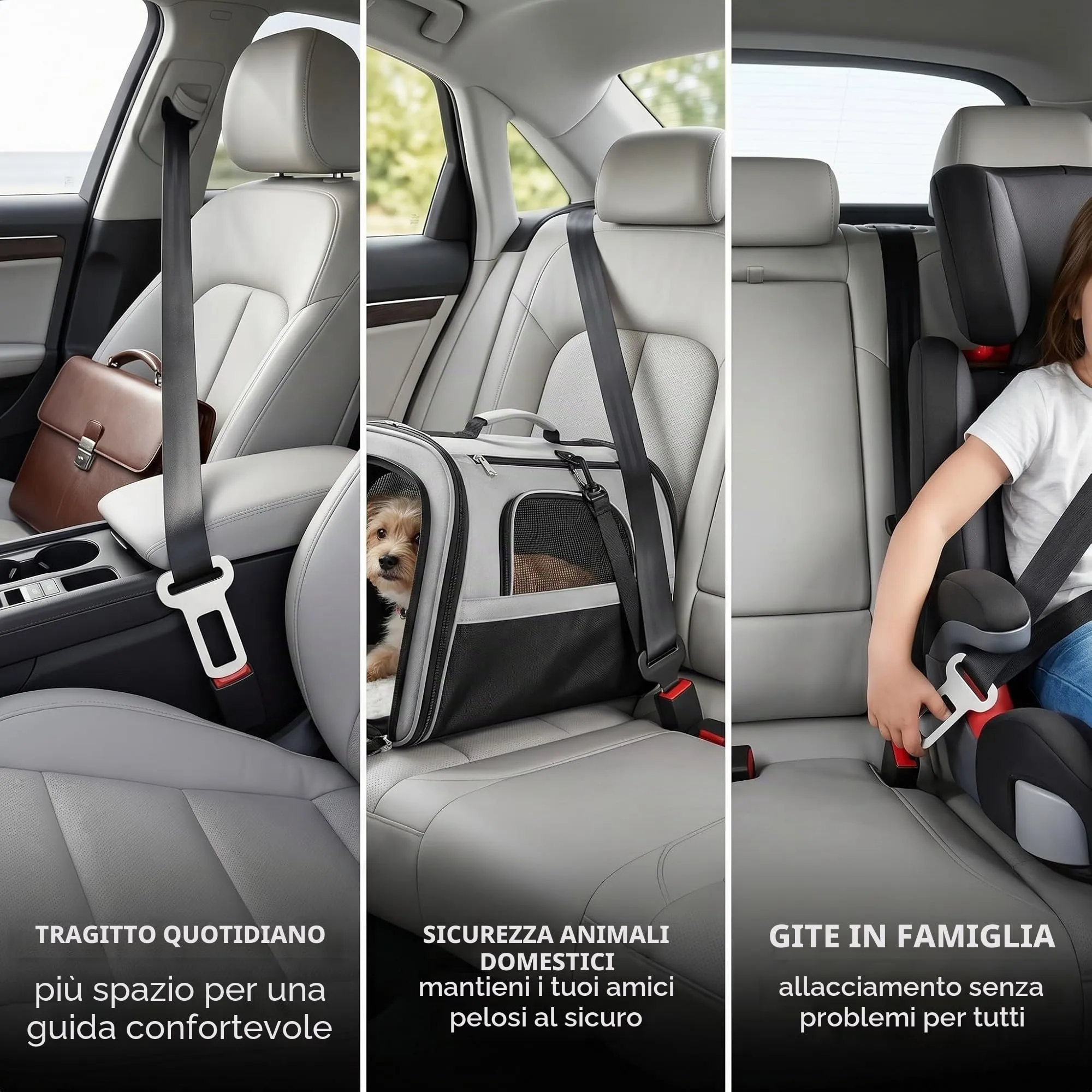 UZEXYA Cinture Di Sicurezza Per Auto, Connettori In Metallo, Fissaggio Di Sicurezza, Animali Domestici, Cintura Di Sicurezza Del Veicolo, Serratura Di Sicurezza, Durevole, Metallo, 4 Pezzi - immagine 4