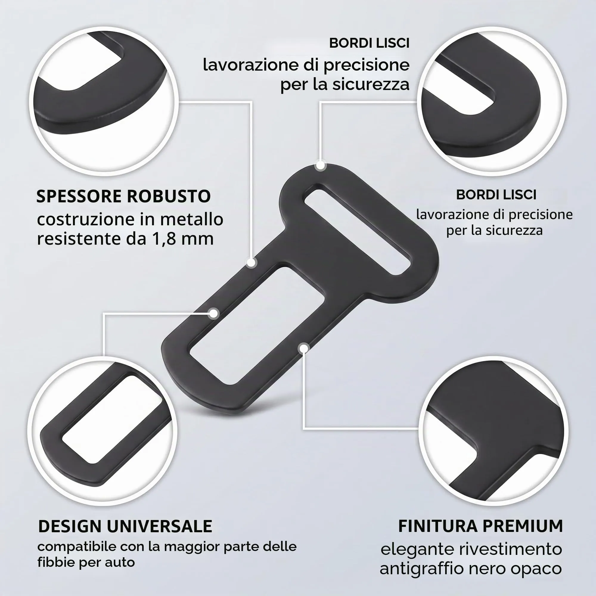 UZEXYA Cinture Di Sicurezza Per Auto, Connettori In Metallo, Fissaggio Di Sicurezza, Animali Domestici, Cintura Di Sicurezza Del Veicolo, Serratura Di Sicurezza, Durevole, Metallo, 4 Pezzi - immagine 6
