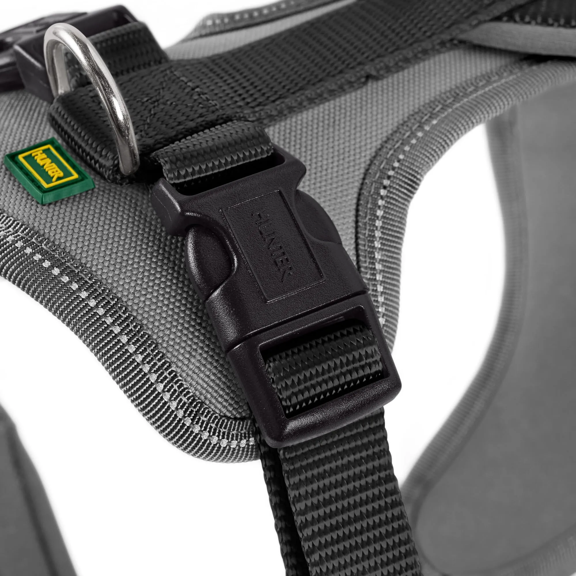 Hunter Pettorina in neoprene per cani, in nylon, con imbottitura morbida in neoprene, Nero/Grigio, 45-57/S - immagine 4