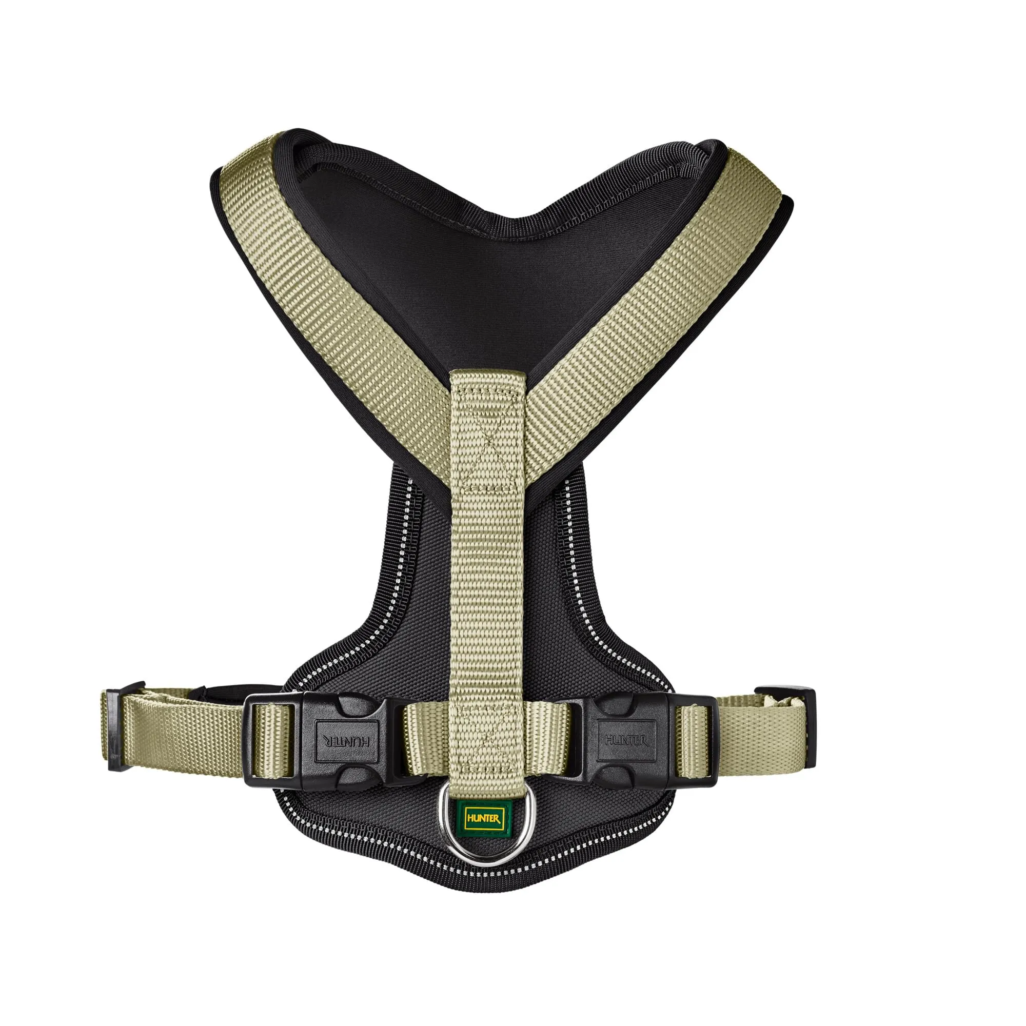 Hunter Pettorina in neoprene per cani, in nylon, con imbottitura morbida in neoprene, Verde/Nero, 45-57/S - immagine 4