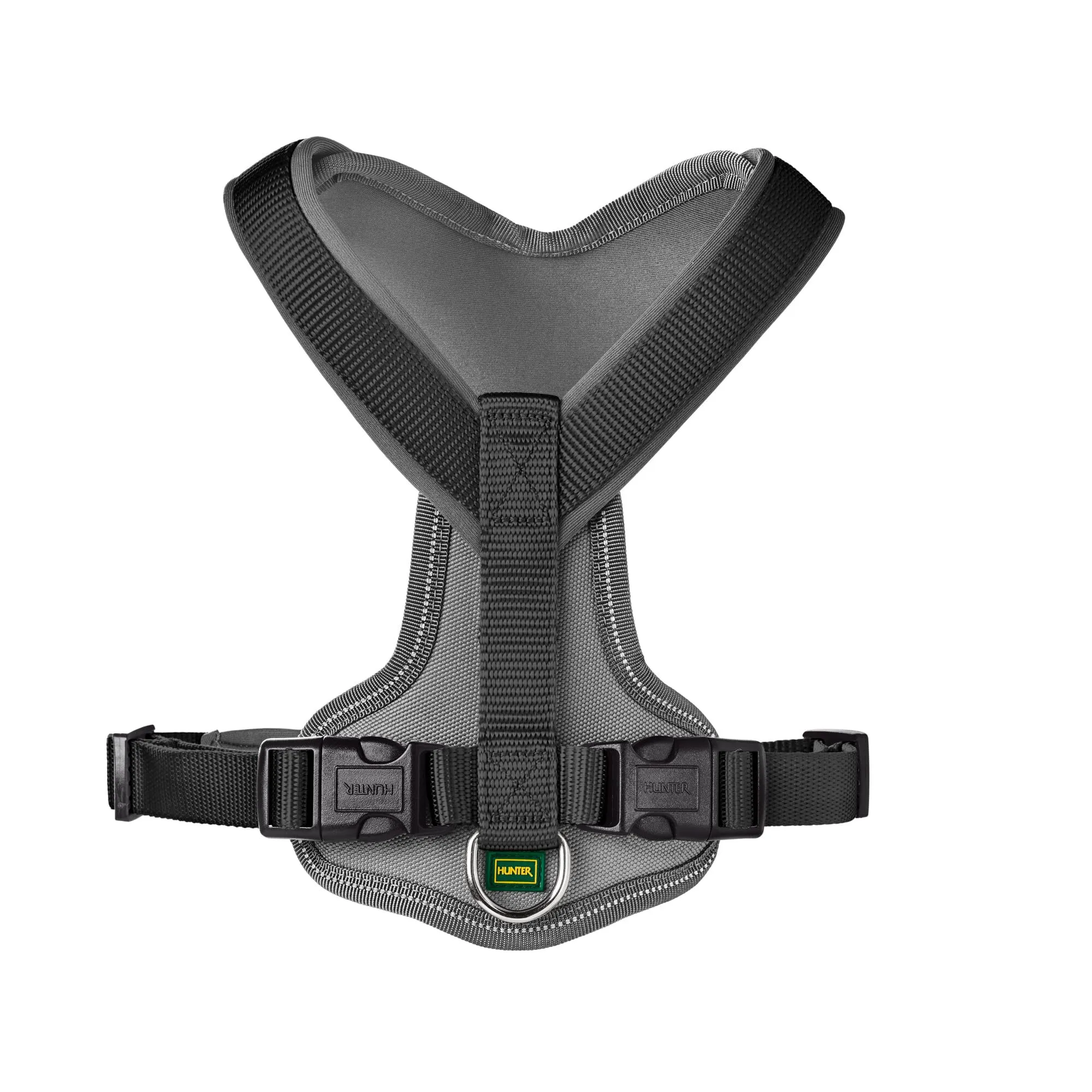 Hunter Pettorina in neoprene per cani, in nylon, con imbottitura morbida in neoprene, Nero/Grigio, 60-76/M-L - immagine 5