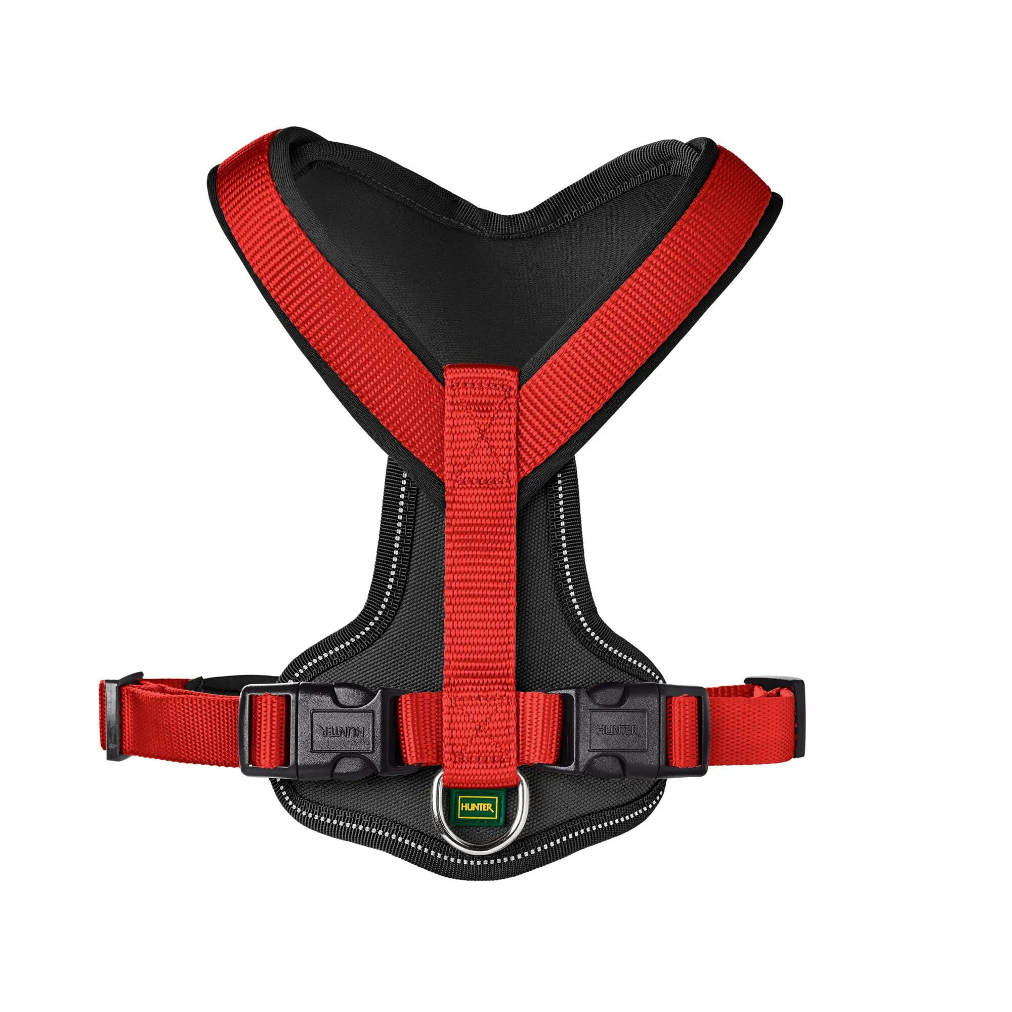 Hunter - Pettorina in neoprene per cani, in nylon, con imbottitura morbida in neoprene, Rosso/Nero, 73-94/L - immagine 3