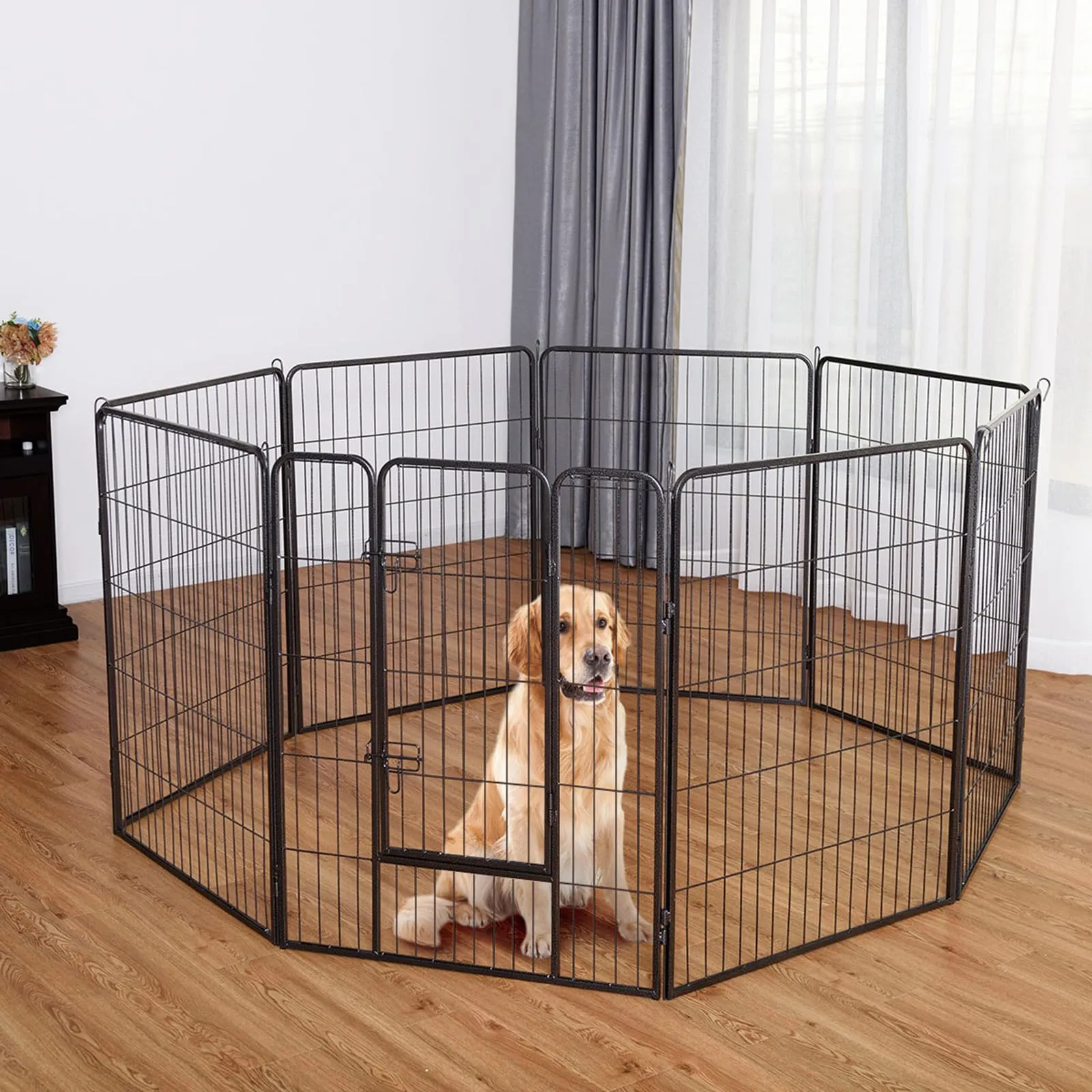 COSTWAY Recinto per Cani da Interno ed Esterno con 8 Pannelli di Metallo - immagine 2