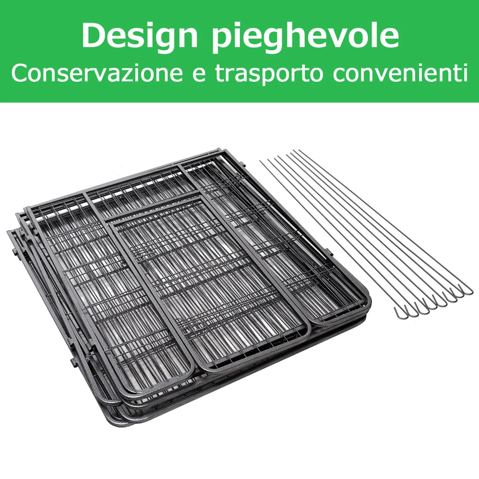 COSTWAY Recinto per Cani da Interno ed Esterno con 8 Pannelli di Metallo - immagine 6