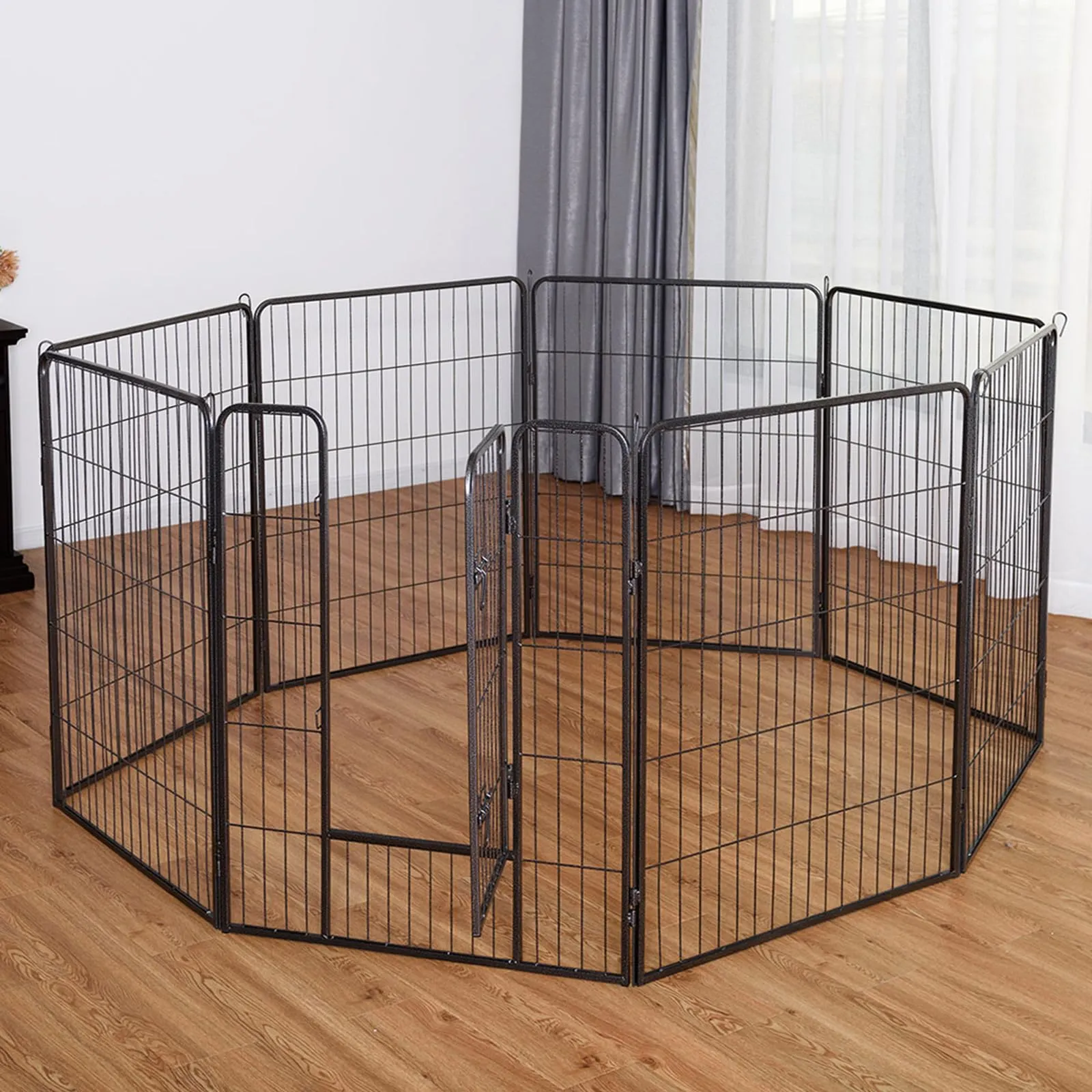 COSTWAY Recinto per Cani da Interno ed Esterno con 8 Pannelli di Metallo - immagine 8