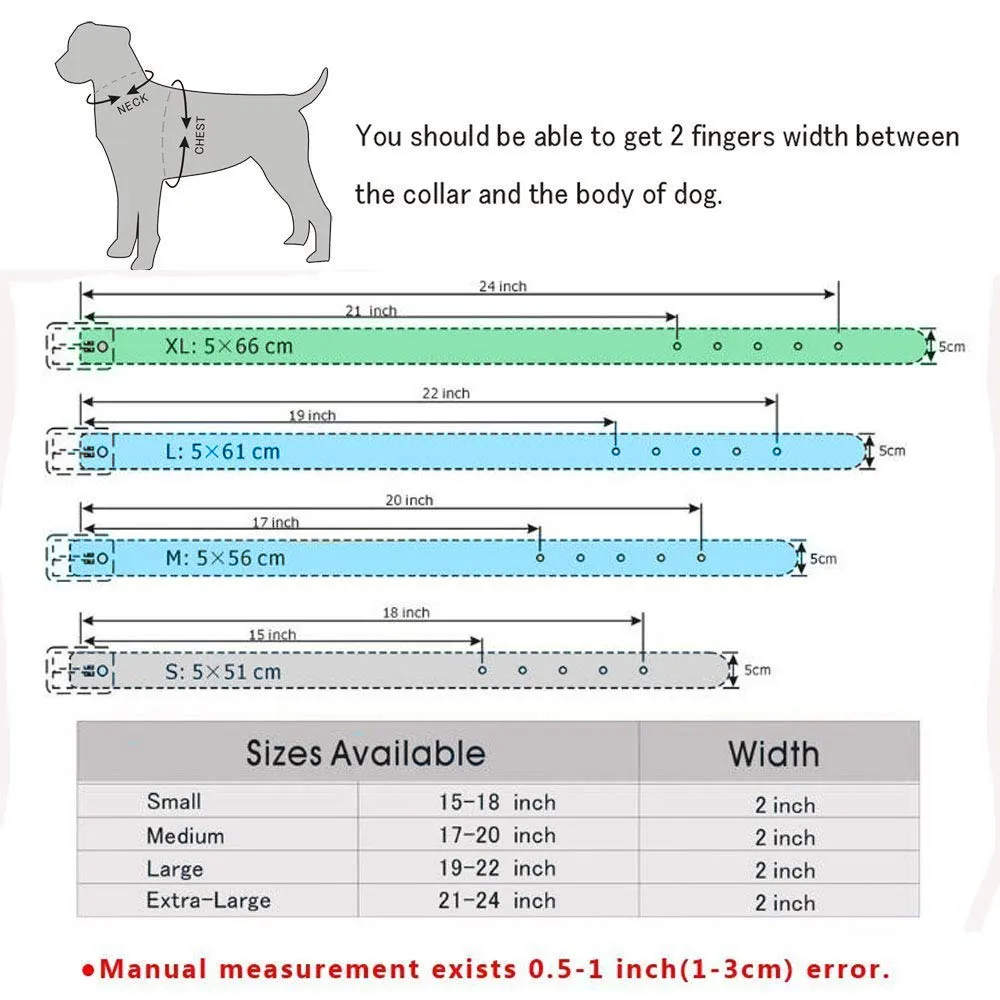 haoyueer Collare per cani affilato con borchie, larghezza 5 cm, elegante, in pelle, per cani di taglia media e grande Pitbull, Labrador, Boxer Rottweiler Pastore Tedesco - immagine 4