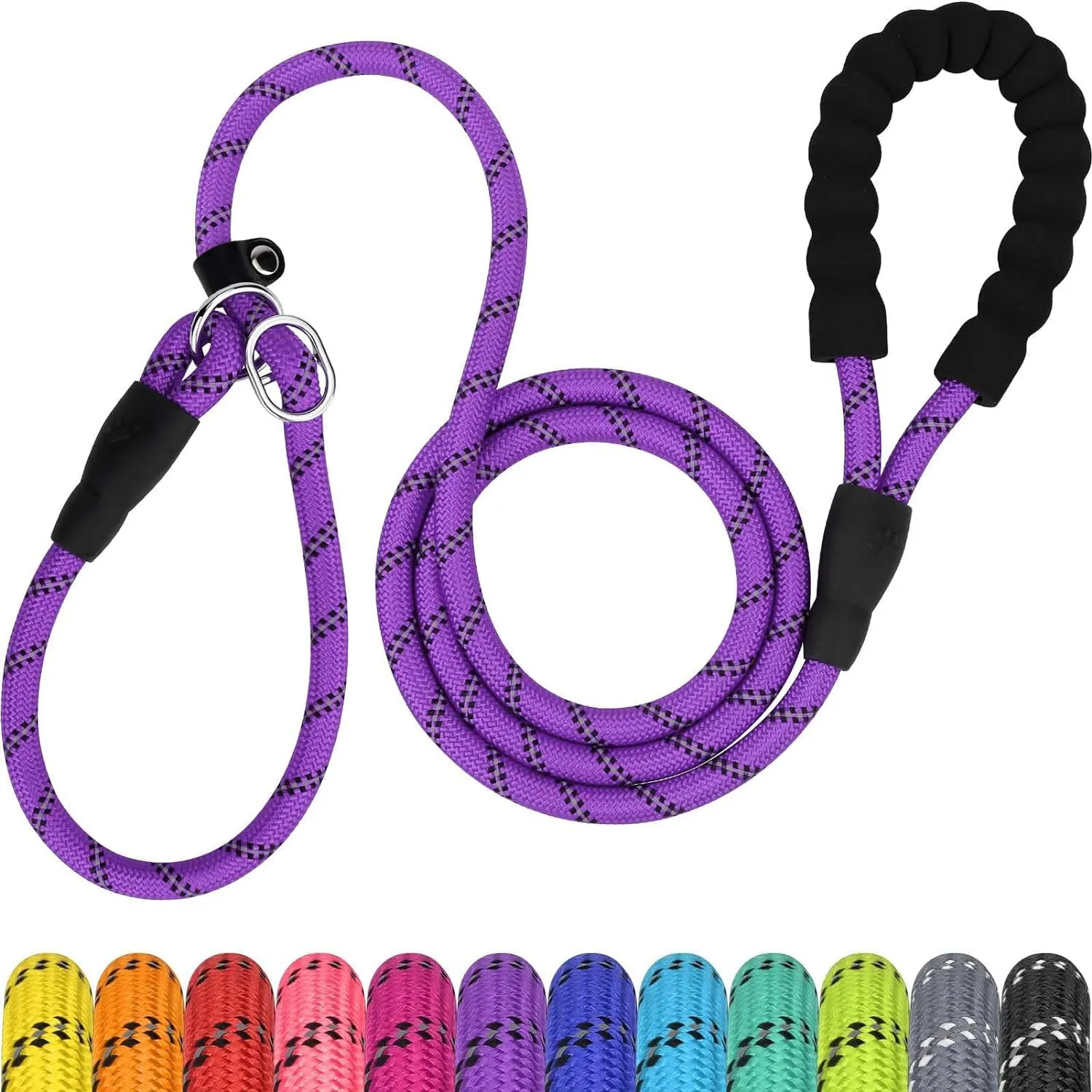 TagME Riflessivo Guinzaglio per Cani Taglia Grande,Guinzaglio Retriever,Guinzaglio Addestramento per Cani,Ø12mm x 185cm,Viola - immagine 1