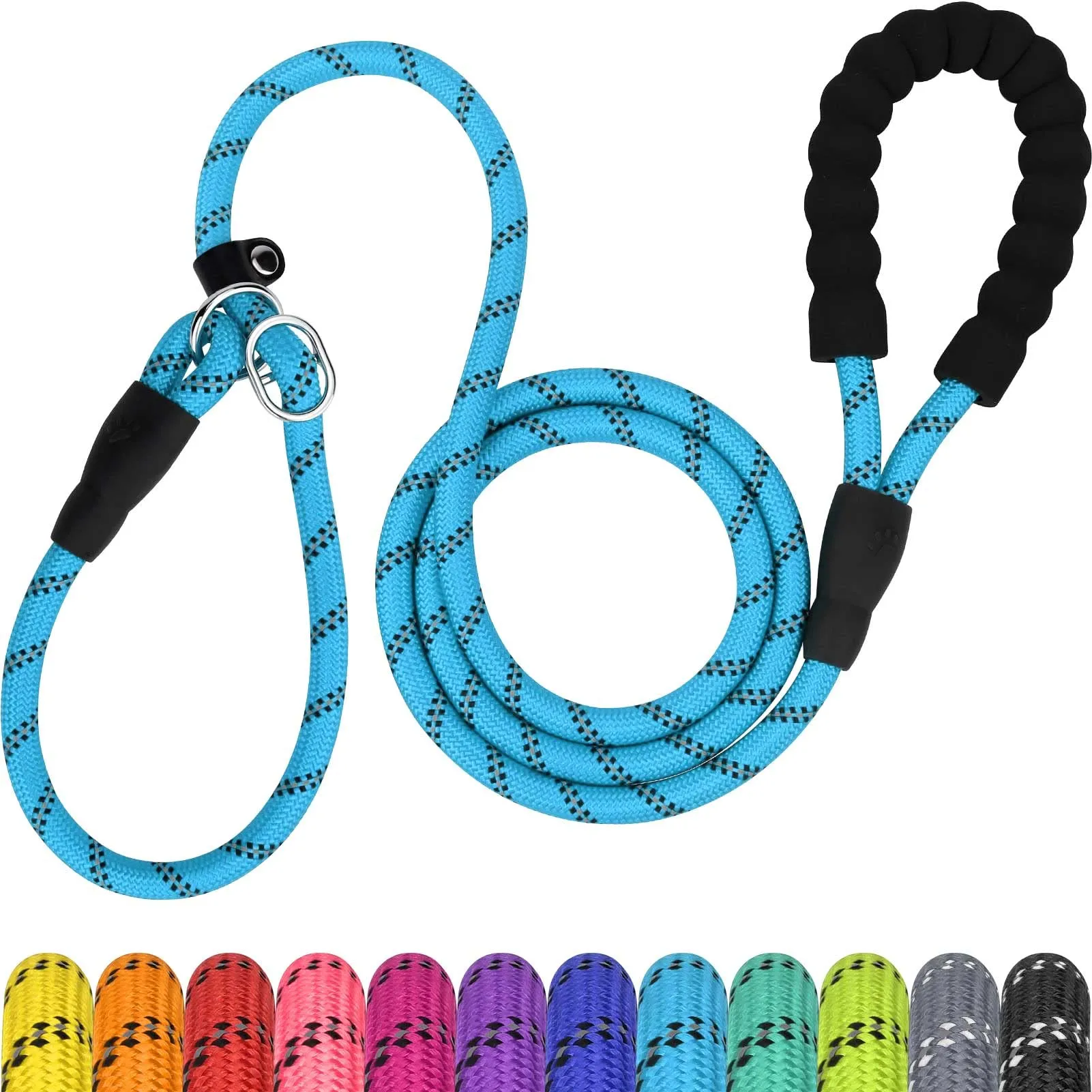 TagME Riflessivo Guinzaglio per Cani Taglia Piccola,Guinzaglio Retriever, Guinzaglio Addestramento per Cani,Ø8mm x 185cm,Blu - immagine 1