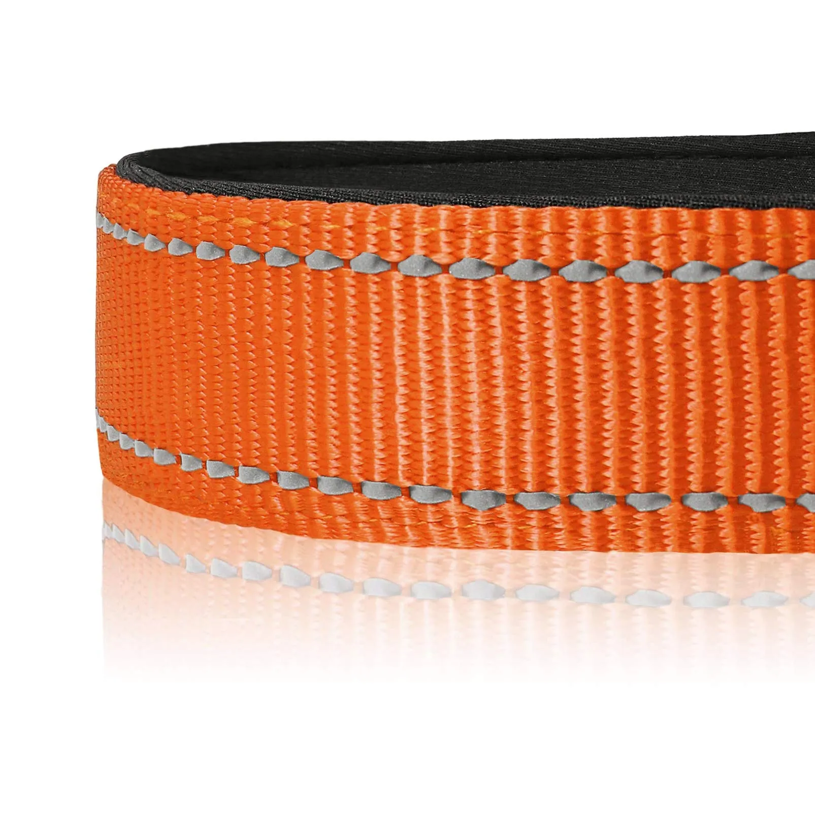 HEELE Collare per Cani, Collare Cane Riflettente Imbottito Nylon Regolabile Traspirante Collari per Cani di Taglia Grande, Arancione, L(44-66cm) - immagine 6