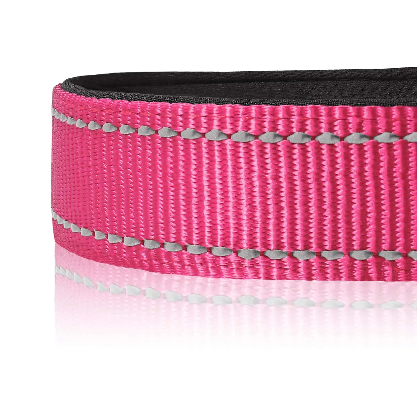 HEELE Collare per Cani, Collare Cane Riflettente Imbottito Nylon Regolabile Traspirante Collari per Cani, Rosa, S(26-38cm) - immagine 4