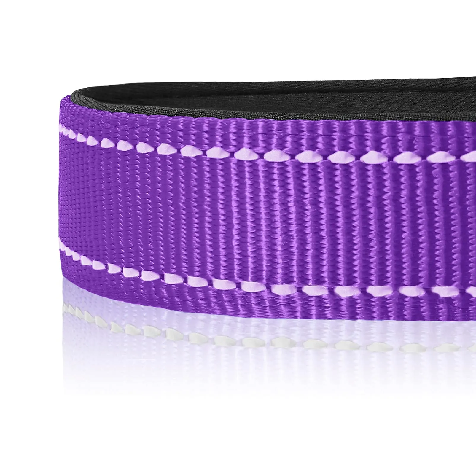 HEELE Collare per Cani, Collare Cane Riflettente Imbottito Nylon Regolabile Traspirante Collari per Cani di Taglia Piccola, Viola, S(26-38cm) - immagine 4