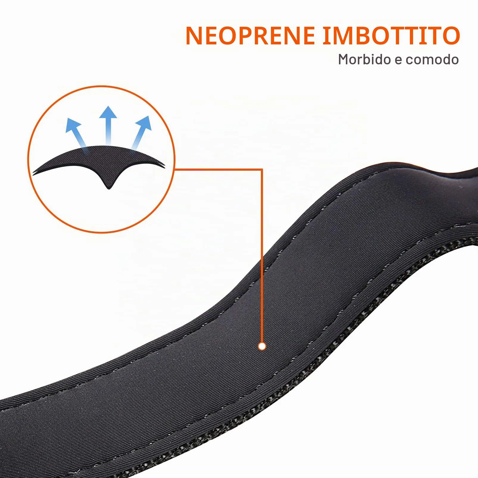 HEELE Collare per Cani, Collare Cane Riflettente Imbottito Nylon Regolabile Traspirante Collari per Cani di Taglia Grande, Blu, L(44-66cm) - immagine 5