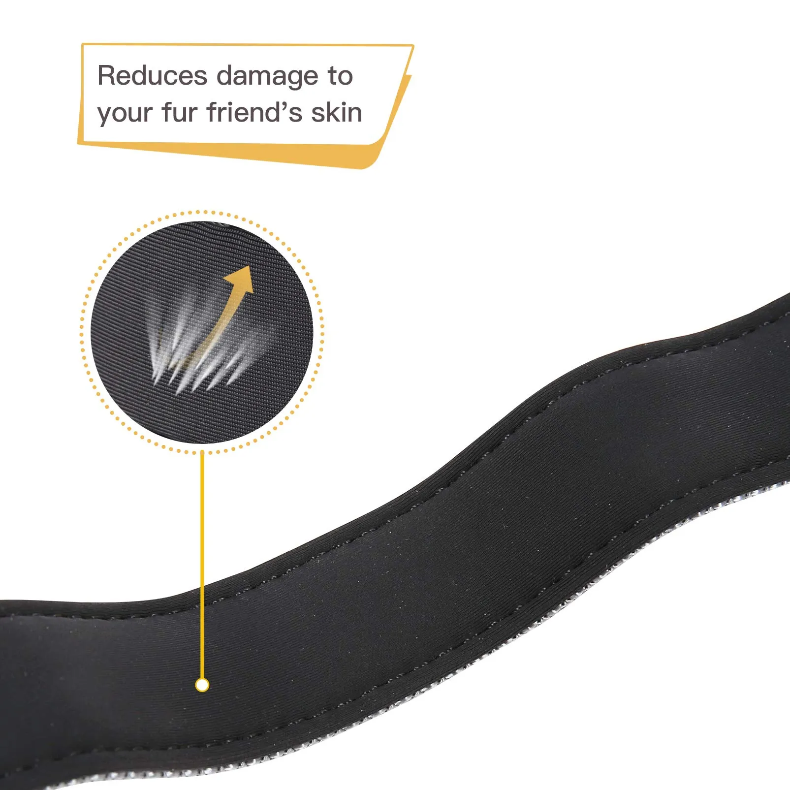 HEELE Collare per Cani, Collare Cane Riflettente Imbottito Nylon Regolabile Traspirante Collari per Cani, Grigio, S(26-38cm) - immagine 5