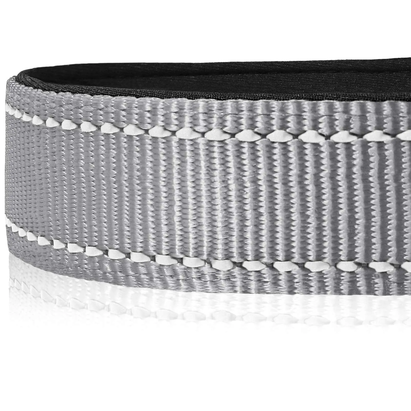 HEELE Collare per Cani, Collare Cane Riflettente Imbottito Nylon Regolabile Traspirante Collari per Cani di Taglia Media, Grigio, M(34-52cm) - immagine 5