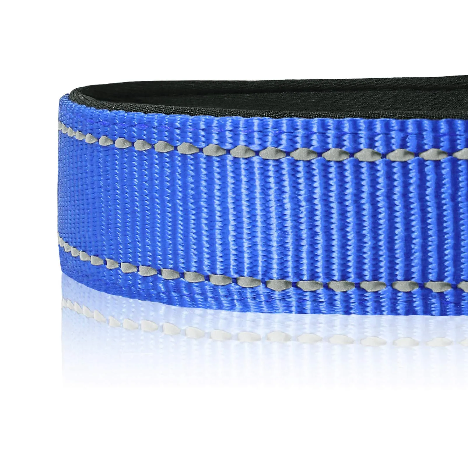 HEELE Collare per Cani, Collare Cane Riflettente Imbottito Nylon Regolabile Traspirante Collari per Cani di Taglia Grande, Blu Scuro, L(44-66cm) - immagine 6