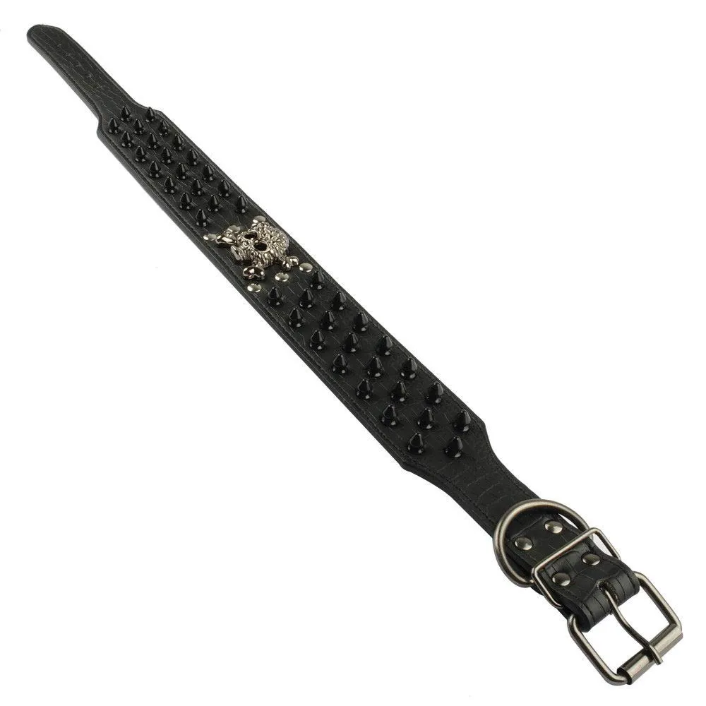 haoyueer Collare per cani con borchie a spillo, larghezza 5 cm, elegante collare per cani di taglia media e grande Pitbull e Labrador, Boxer Rottweiler, pastore tedesco - immagine 8
