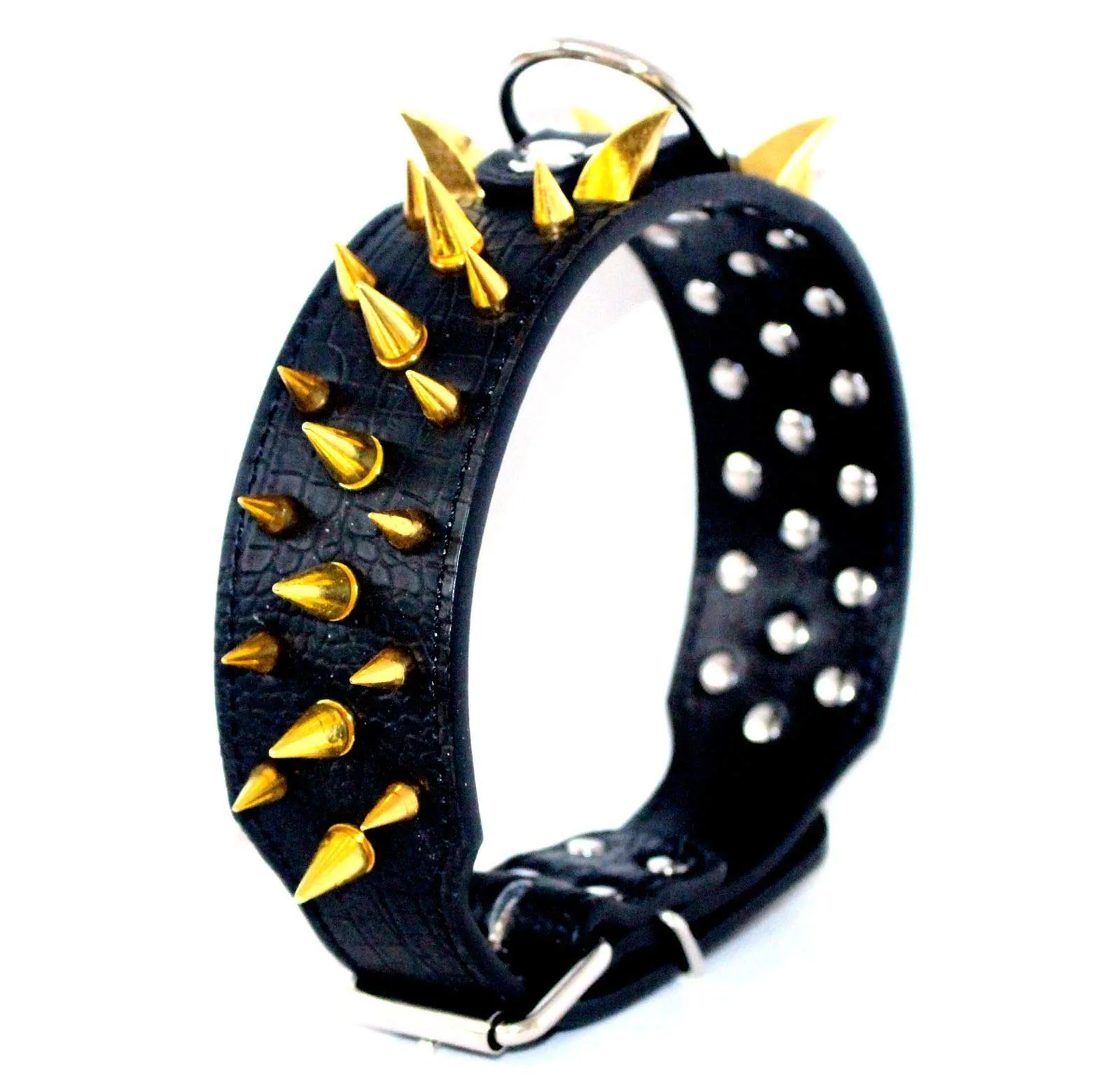 haoyueer Collare per cani con borchie a spillo, larghezza 5 cm, elegante collare per cani di taglia media e grande Pitbull e Labrador, Boxer Rottweiler, pastore tedesco - immagine 5