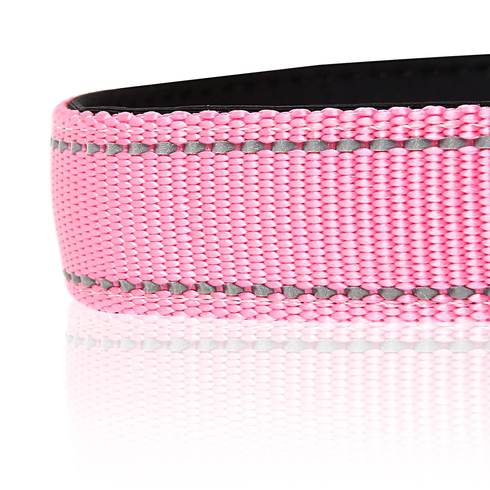 HEELE Collare per Cani, Collare Cane Riflettente Imbottito Nylon Regolabile Traspirante Collari per Cani di Taglia Piccola, Pink, S(26-38cm) - immagine 5