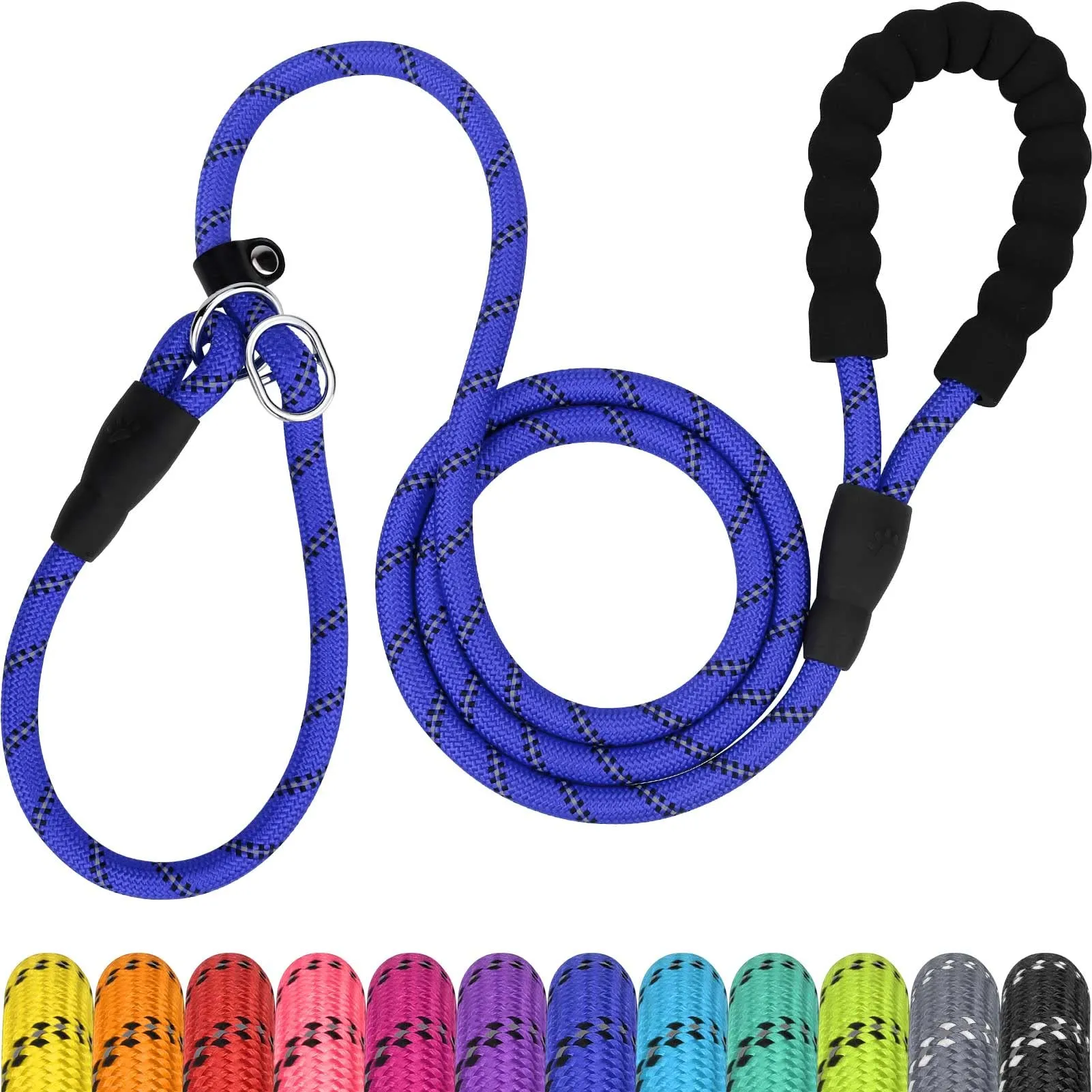 TagME Riflessivo Guinzaglio per Cani Taglia Piccola,Guinzaglio Retriever, Guinzaglio Addestramento per Cani,Ø8mm x 185cm,Blu Reale - immagine 1