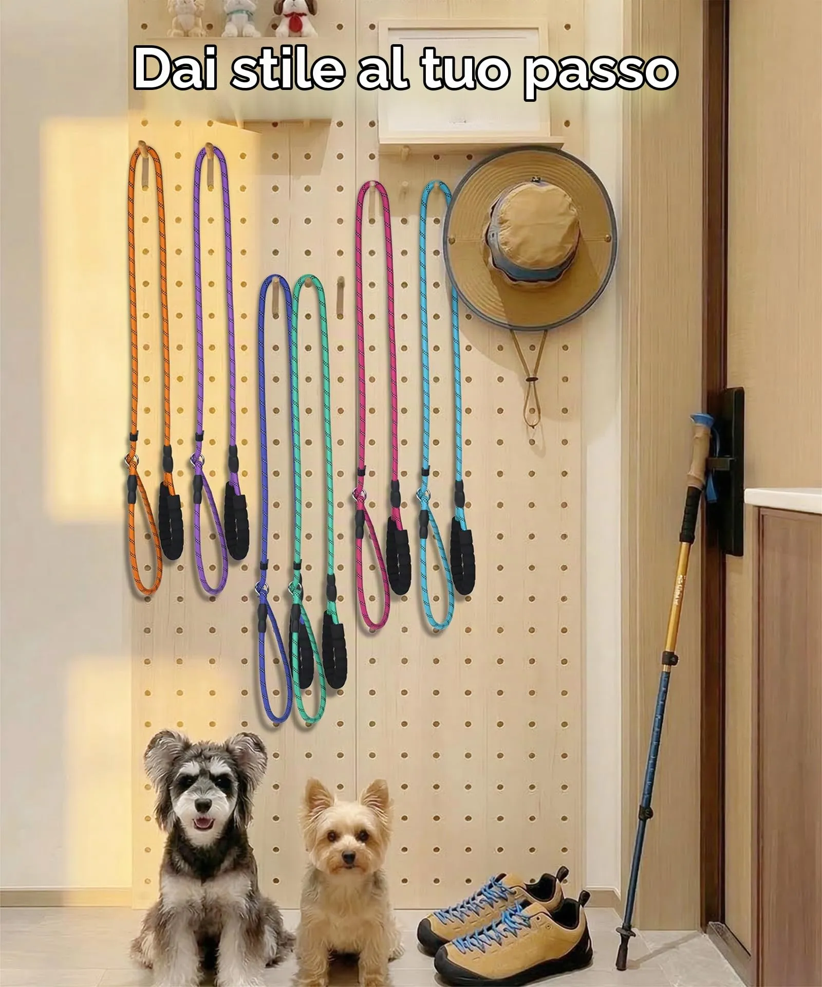 TagME Riflessivo Guinzaglio per Cani Taglia Media,Guinzaglio Retriever, Guinzaglio Addestramento per Cani,Ø10mm x 185cm,Rosa Caldo - immagine 9