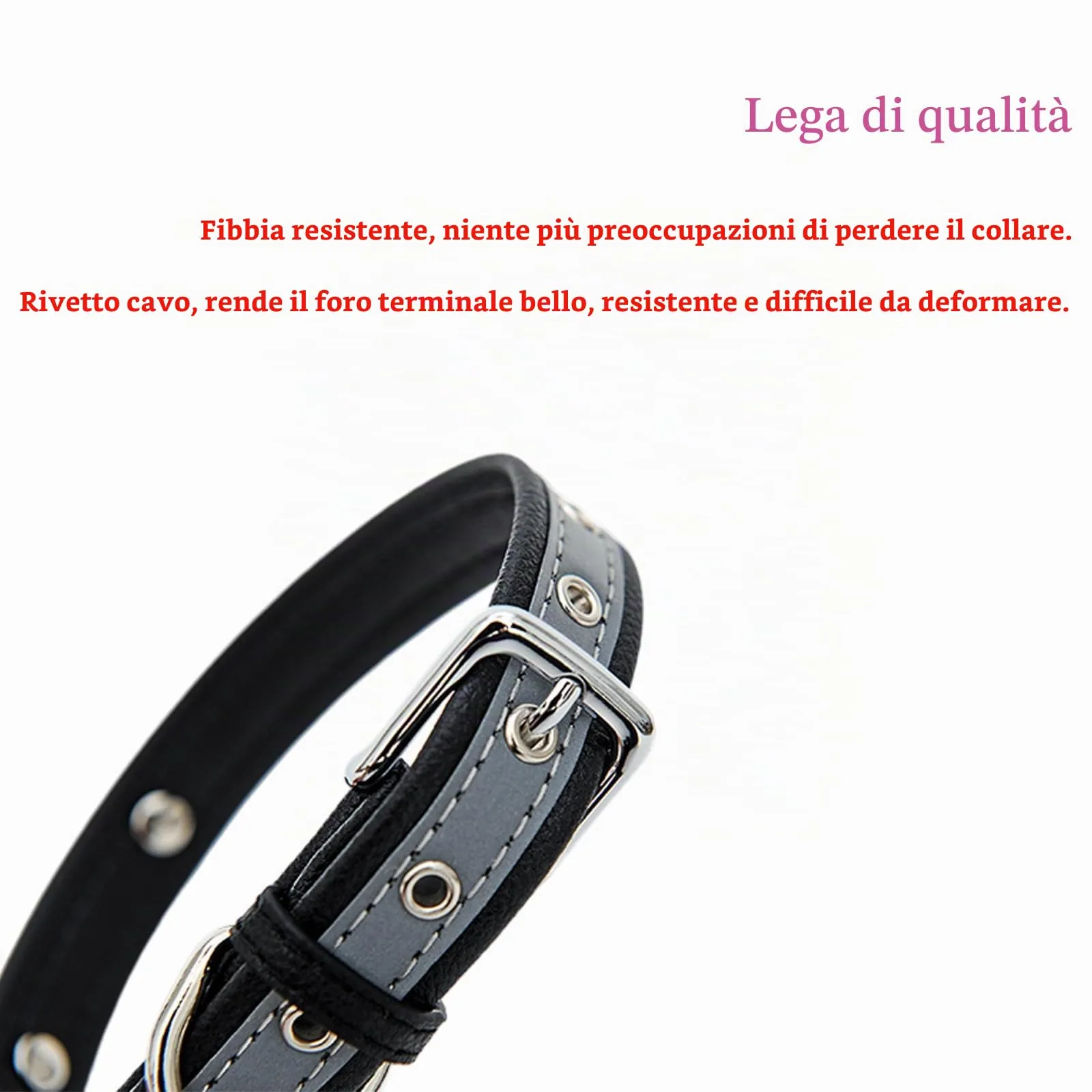 Yonsbox Collare Riflettente Personalizzato per Cani e Gatti, Collare in Microfibra Leggero e Durevole con Targhetta in Metallo Silenziosa, Sicurezza Notturna, Taglie XS-XXL - immagine 2