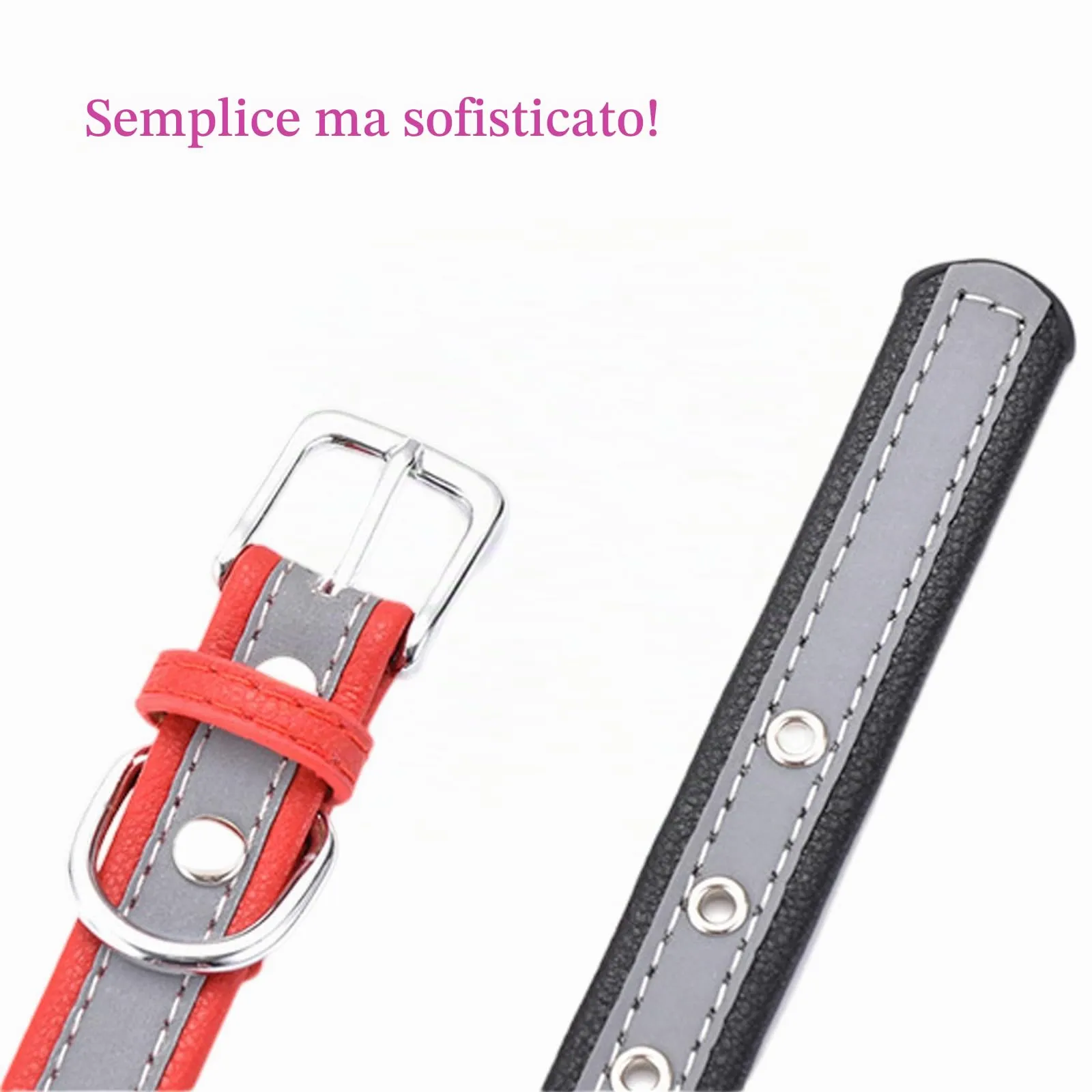 Yonsbox Collare Riflettente Personalizzato per Cani e Gatti, Collare in Microfibra Leggero e Durevole con Targhetta in Metallo Silenziosa, Sicurezza Notturna, Taglie XS-XXL - immagine 6