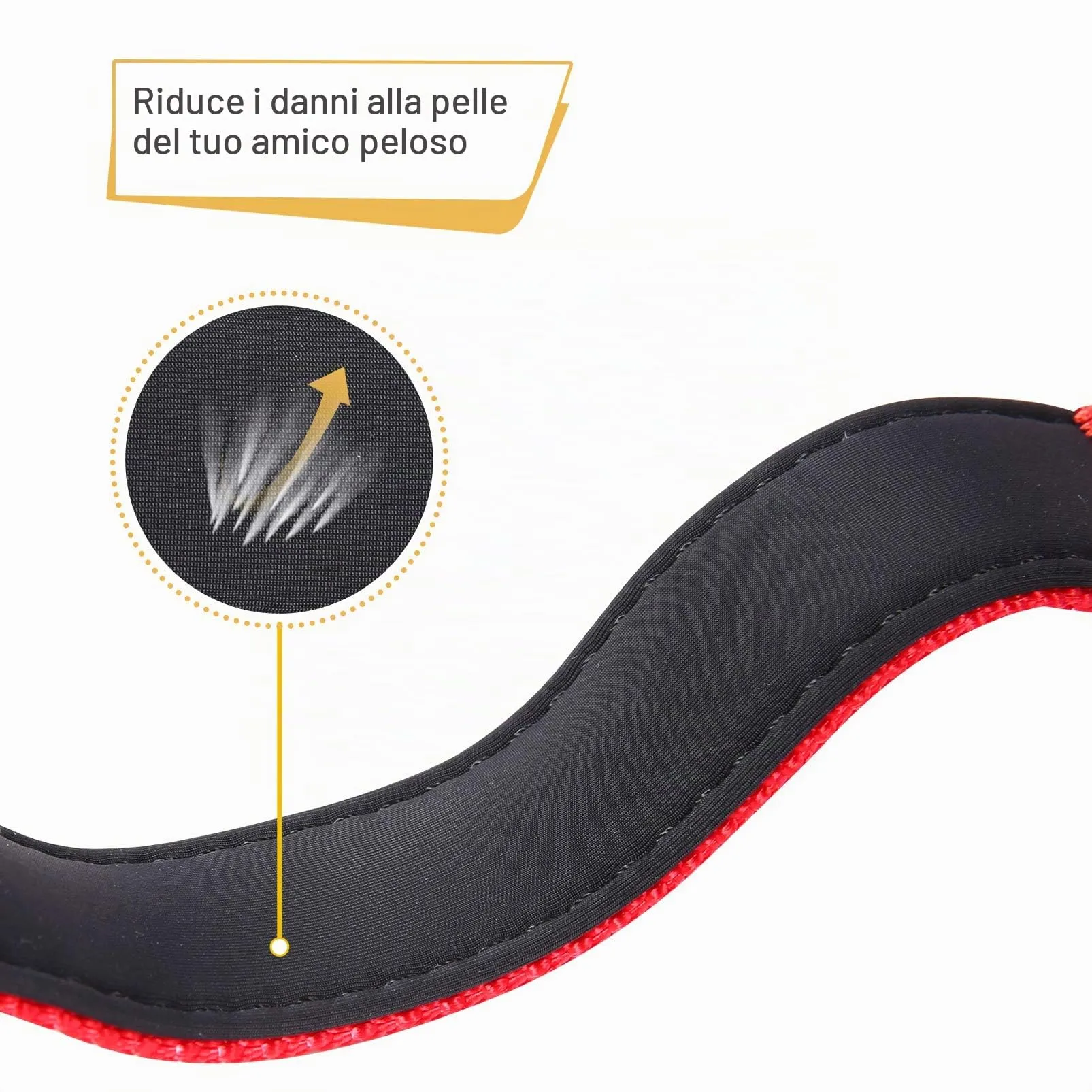 HEELE Collare per Cani, Collare Cane Riflettente Imbottito Nylon Regolabile Traspirante Collari per Cani, Rosso, XS(20-30cm) - immagine 5