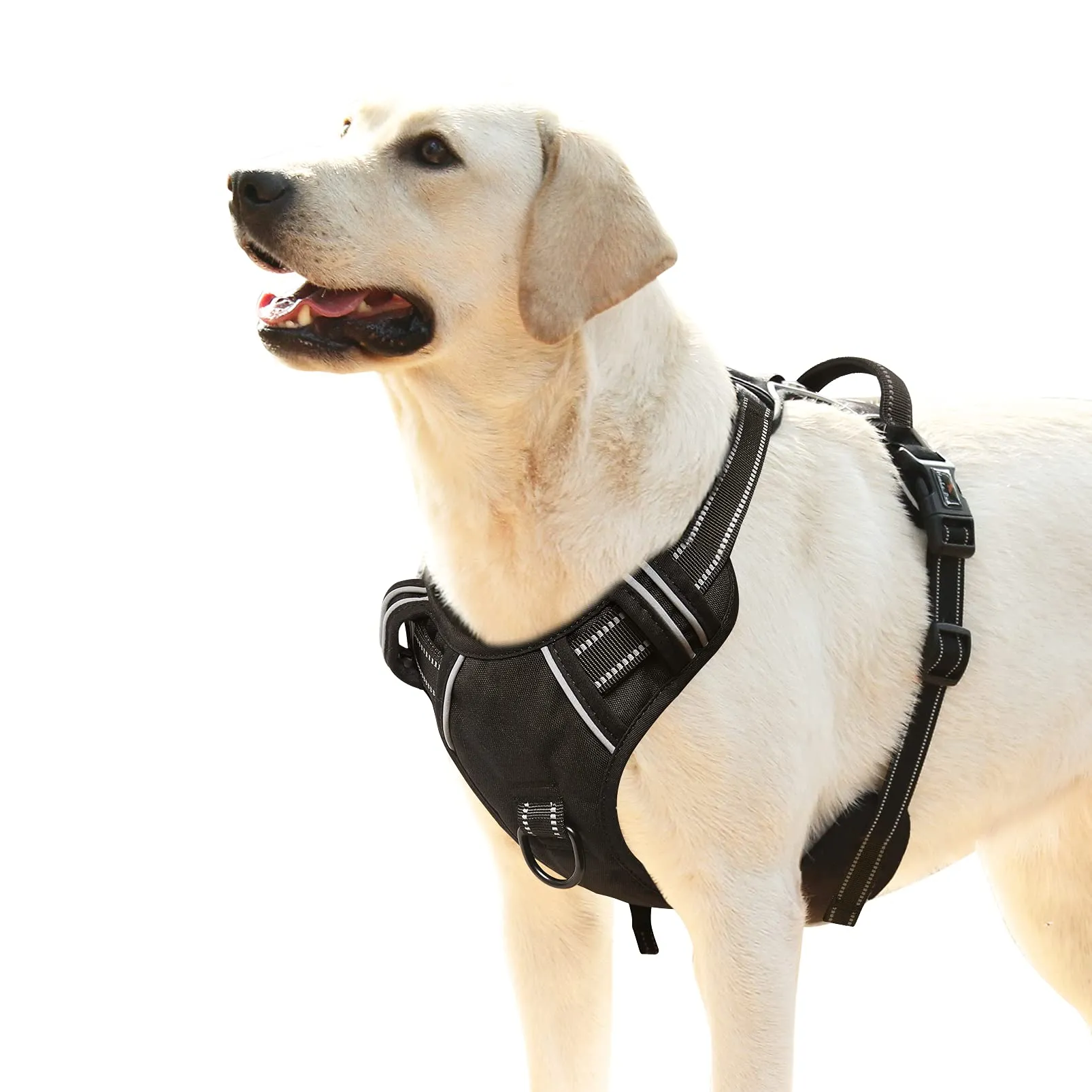 HEELE Pettorina Cane No Pull Imbracatura Riflettente e Traspirante, con Gancio in Metallo e Manico Imbottita, Pettorina Cane Taglia Grande per Addestrare Le Passeggiate, Nero, XL - immagine 1
