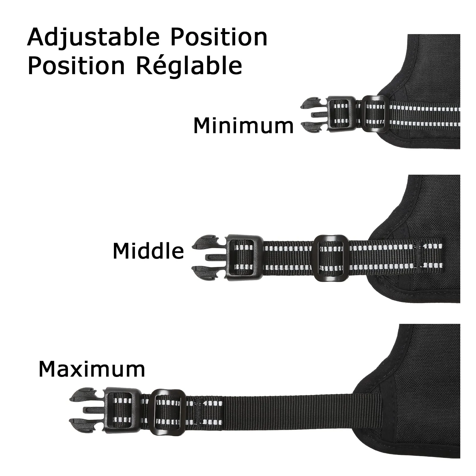 HEELE Pettorina Cane No Pull Imbracatura Riflettente e Traspirante, con Gancio in Metallo e Manico Imbottita, Pettorina Cane Taglia Grande per Addestrare Le Passeggiate, Nero, XL - immagine 6