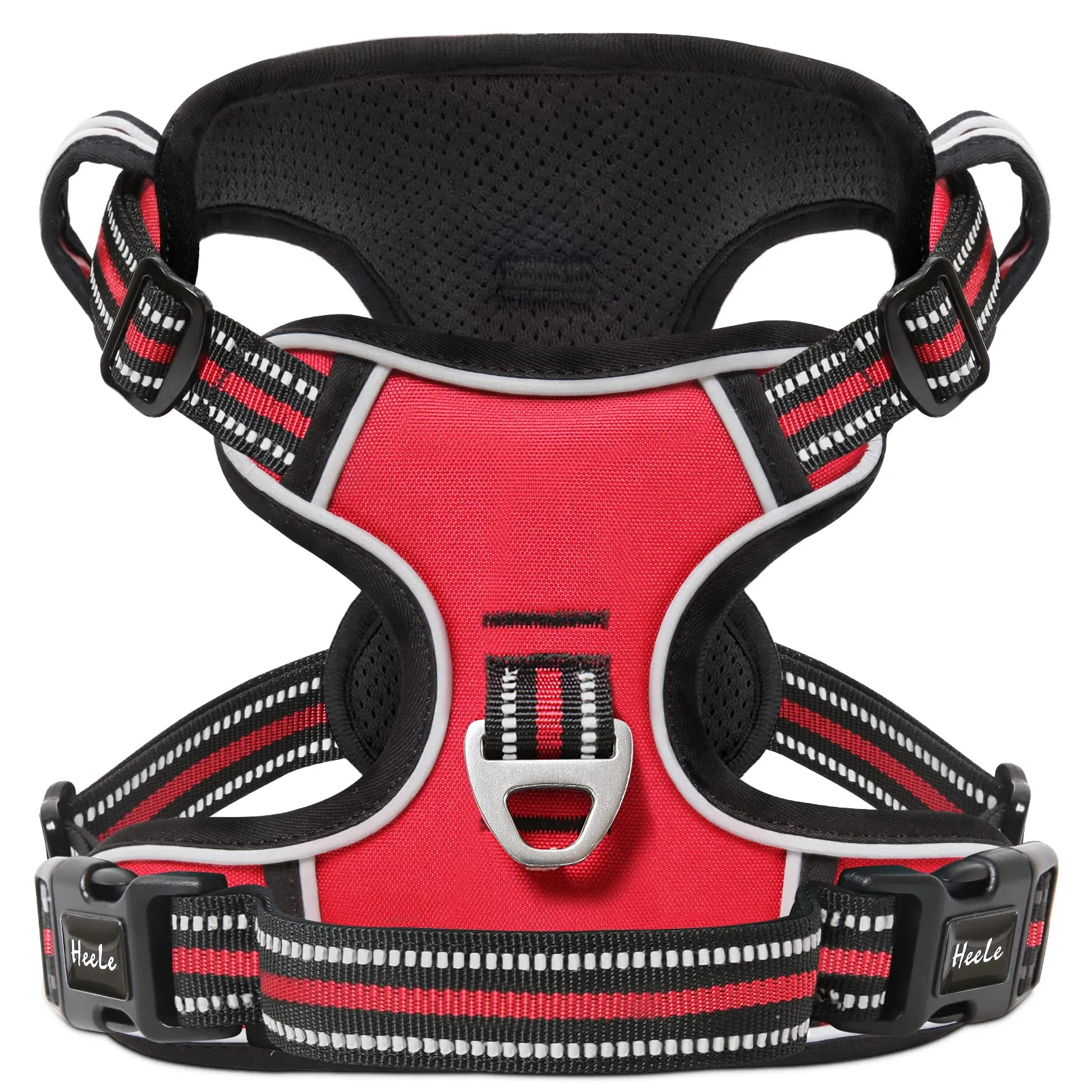 HEELE Pettorina Cane No Pull Imbracatura Riflettente e Traspirante, con Gancio in Metallo e Manico Imbottita, Pettorina Cane Taglia Grande per Addestrare Le Passeggiate, Rosso, XL - immagine 6