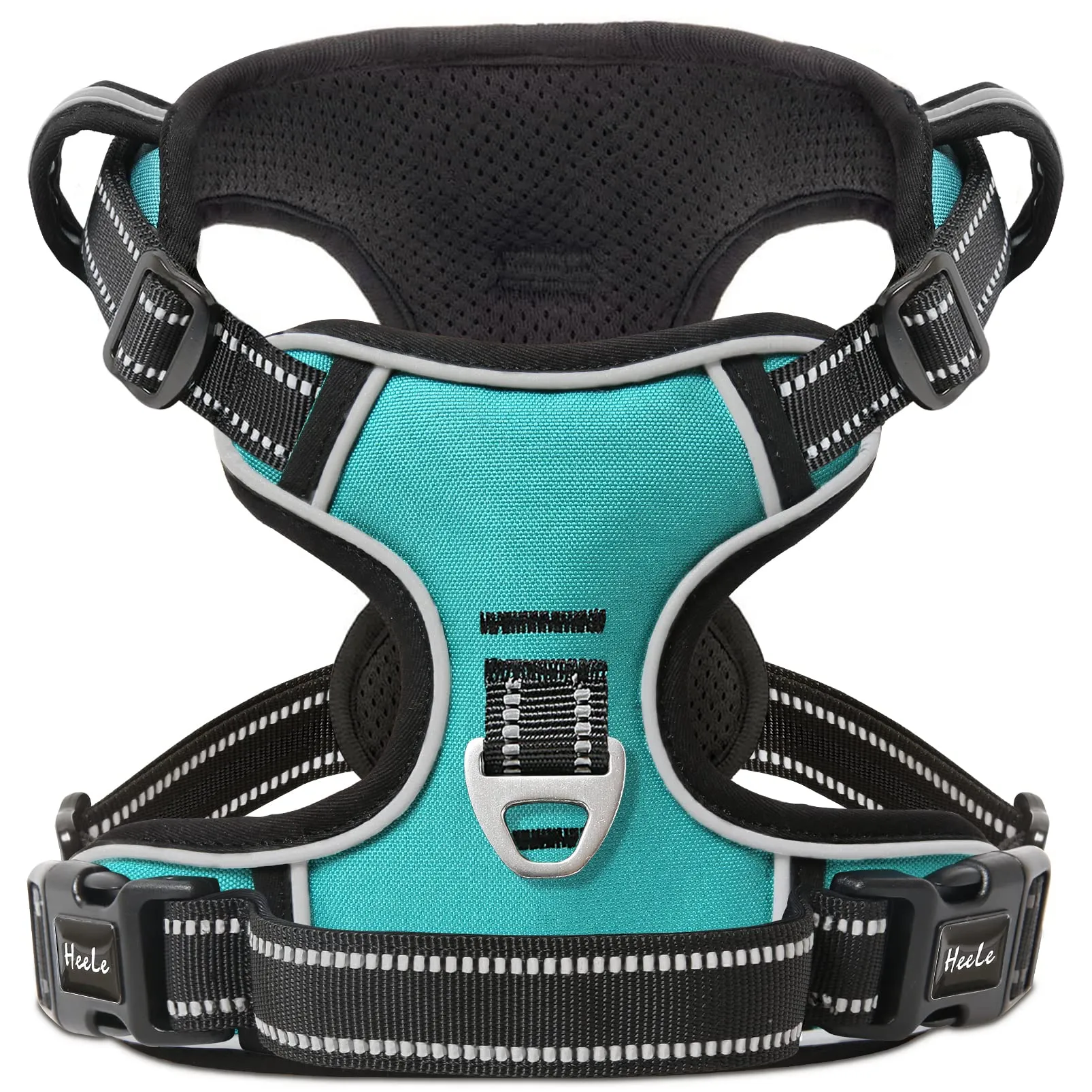 HEELE Pettorina Cane Riflettente No-pull Regolabile Robusta, Turchese, S - immagine 2